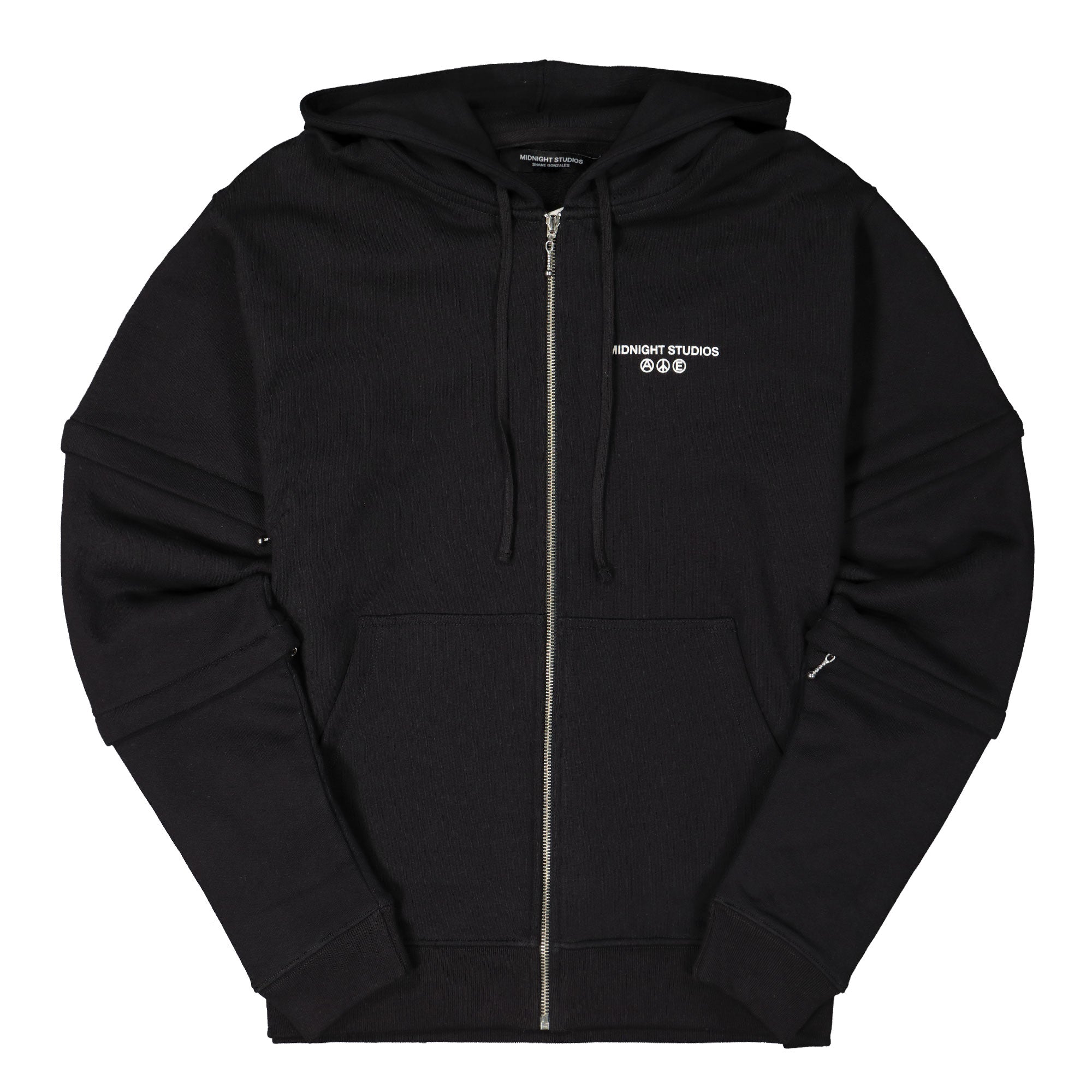 Midnight Studios Layered Logo Zip-Hoodie Black Hoodies MS-04A-04-003 | Overkill