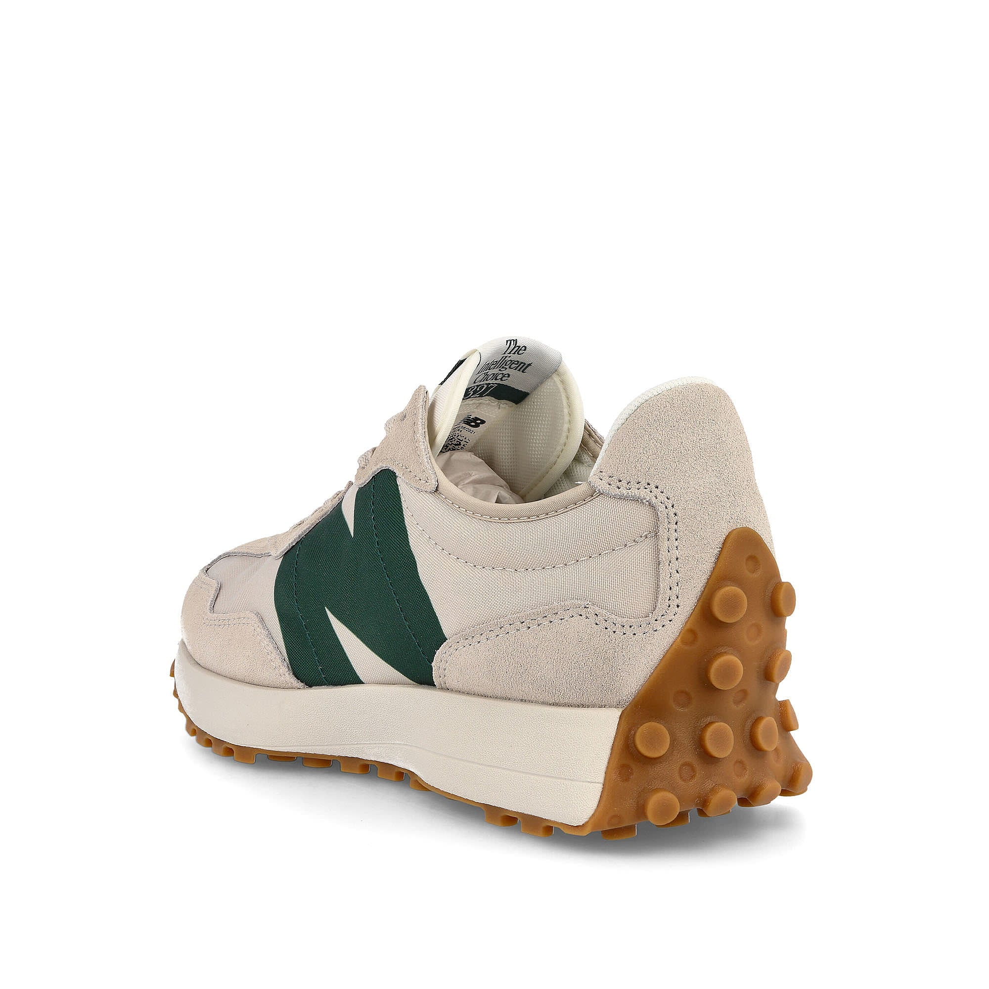 New Balance ms 327 hr1 Timberwolf / Nightwatch Green Close-up | Overkill