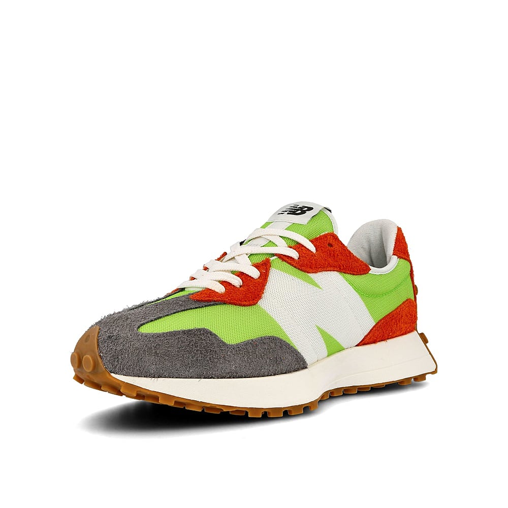 New Balance ms 327 sfa Energy Lime with Dark Blaze Low Top Sneakers Close Up | Overkill