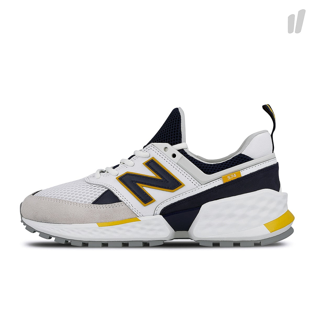New Balance ms 574 edd White-Blue - Yellow Low Top Sneakers 698141-60-3 | Overkill
