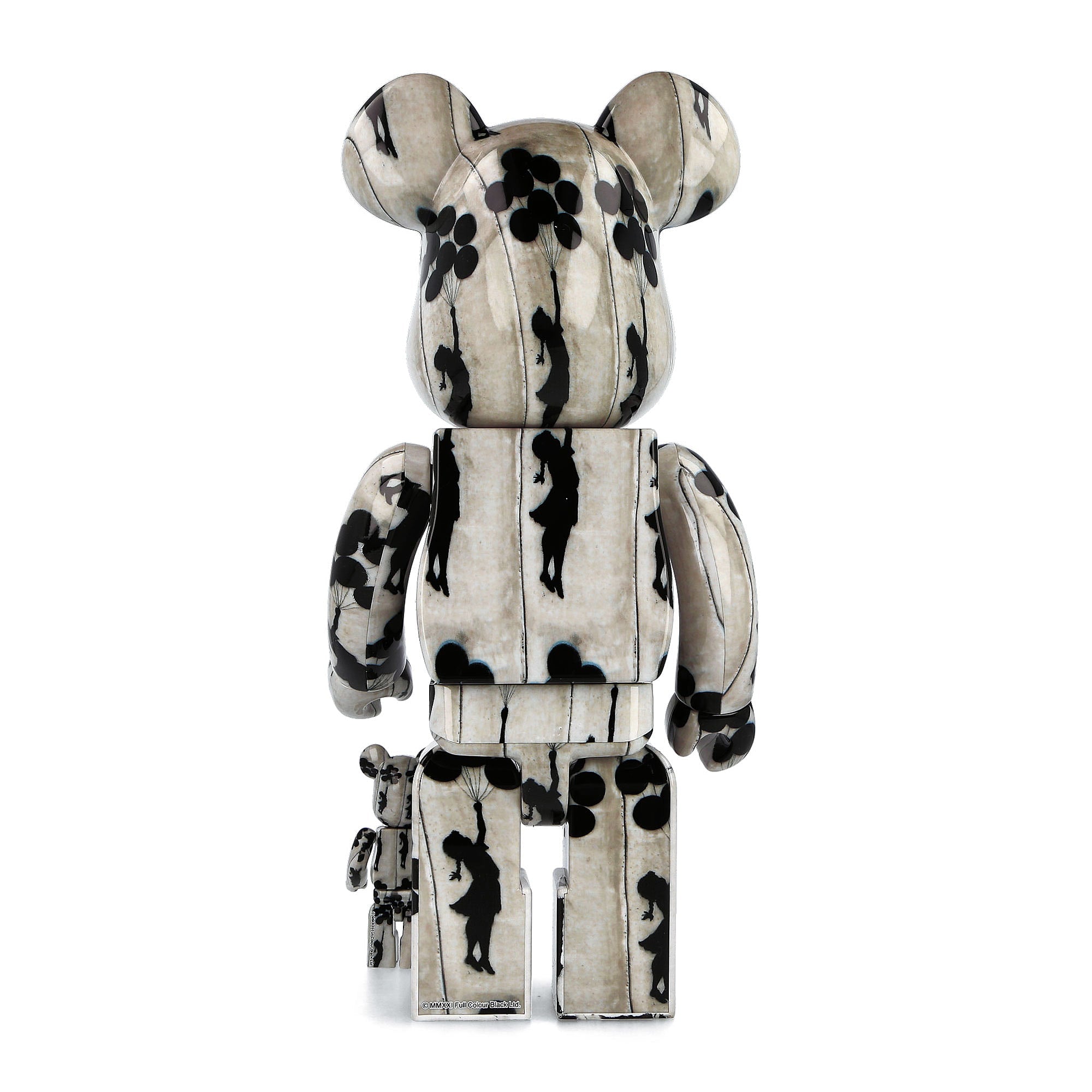 Medicom Brandalism x Medicom Be@rbrick Flying Baloons Girl 400% + 100% White / Black Collectibles & Toys Material | Overkill