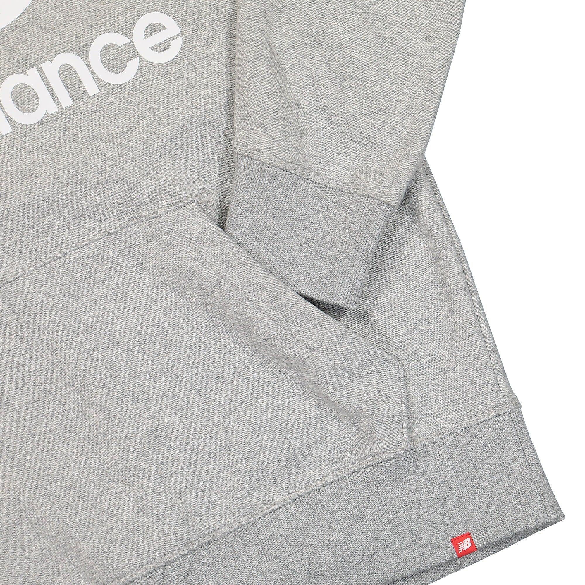 New Balance Essentials Stacked Logo Hoodie Athletic Grey Hoodies Detailfoto | Overkill