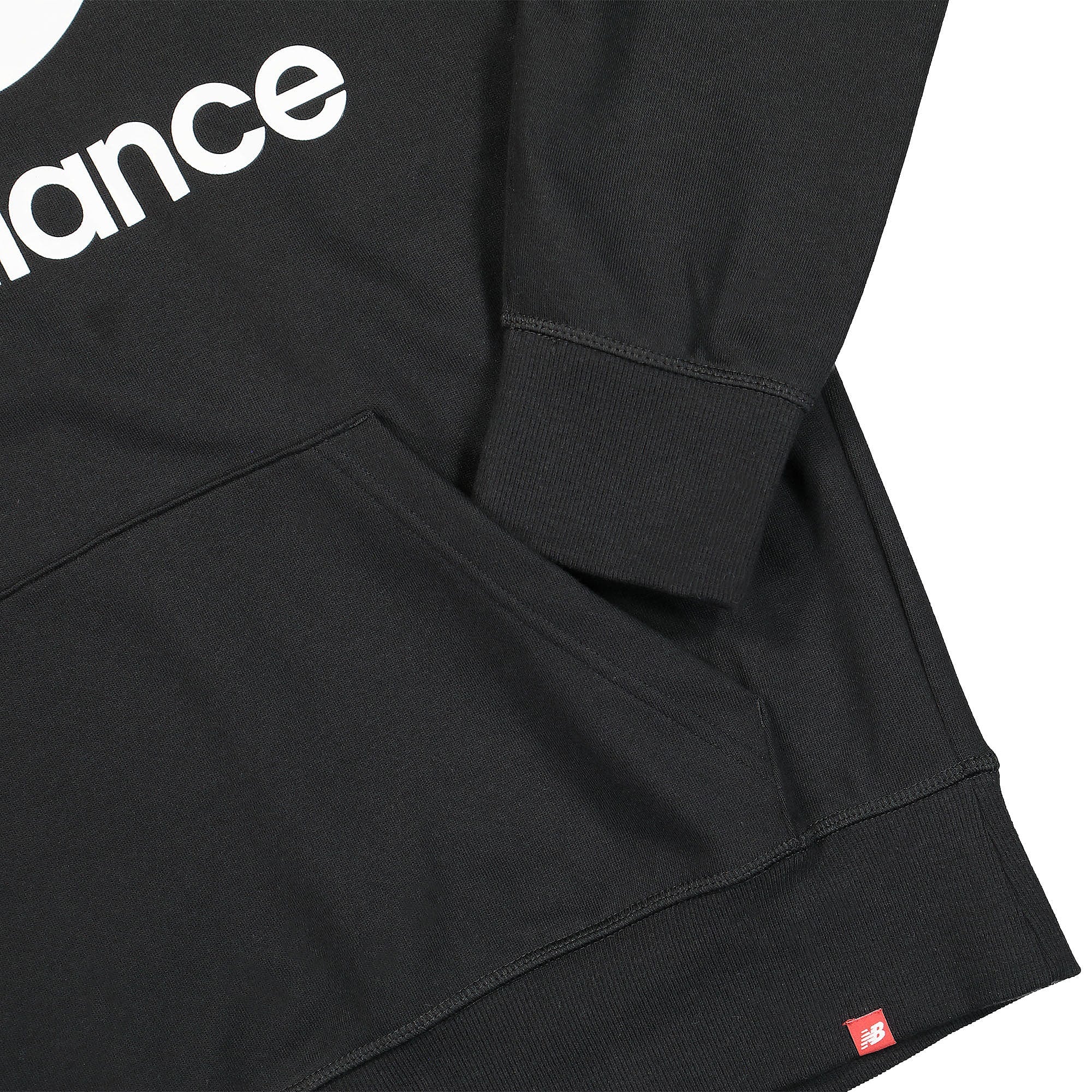 New Balance Essentials Stacked Logo Hoodie Black Hoodies Detailfoto | Overkill
