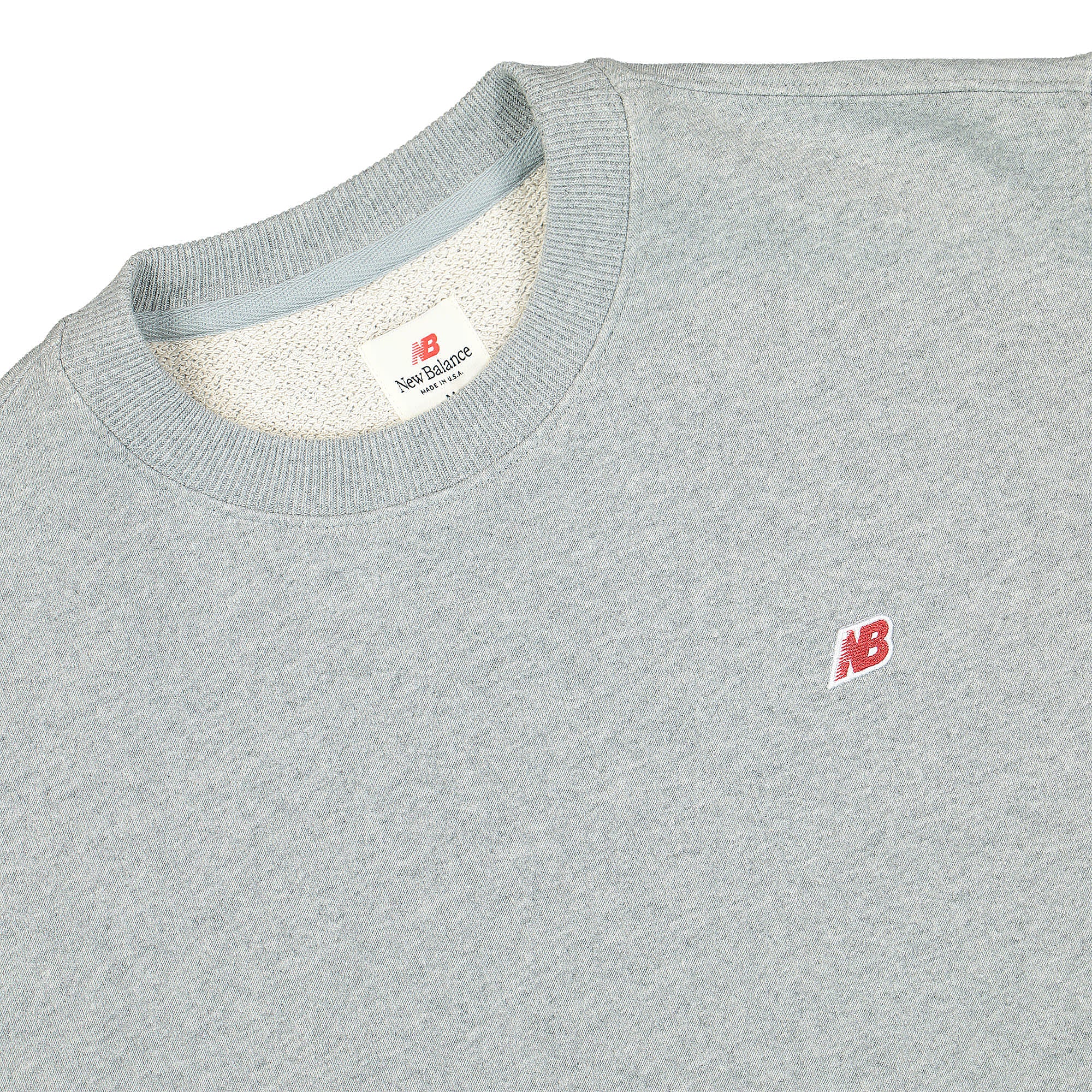 New Balance Made In USA Crew Sweatshirt Grey Sweatshirts Close-up | Overkill