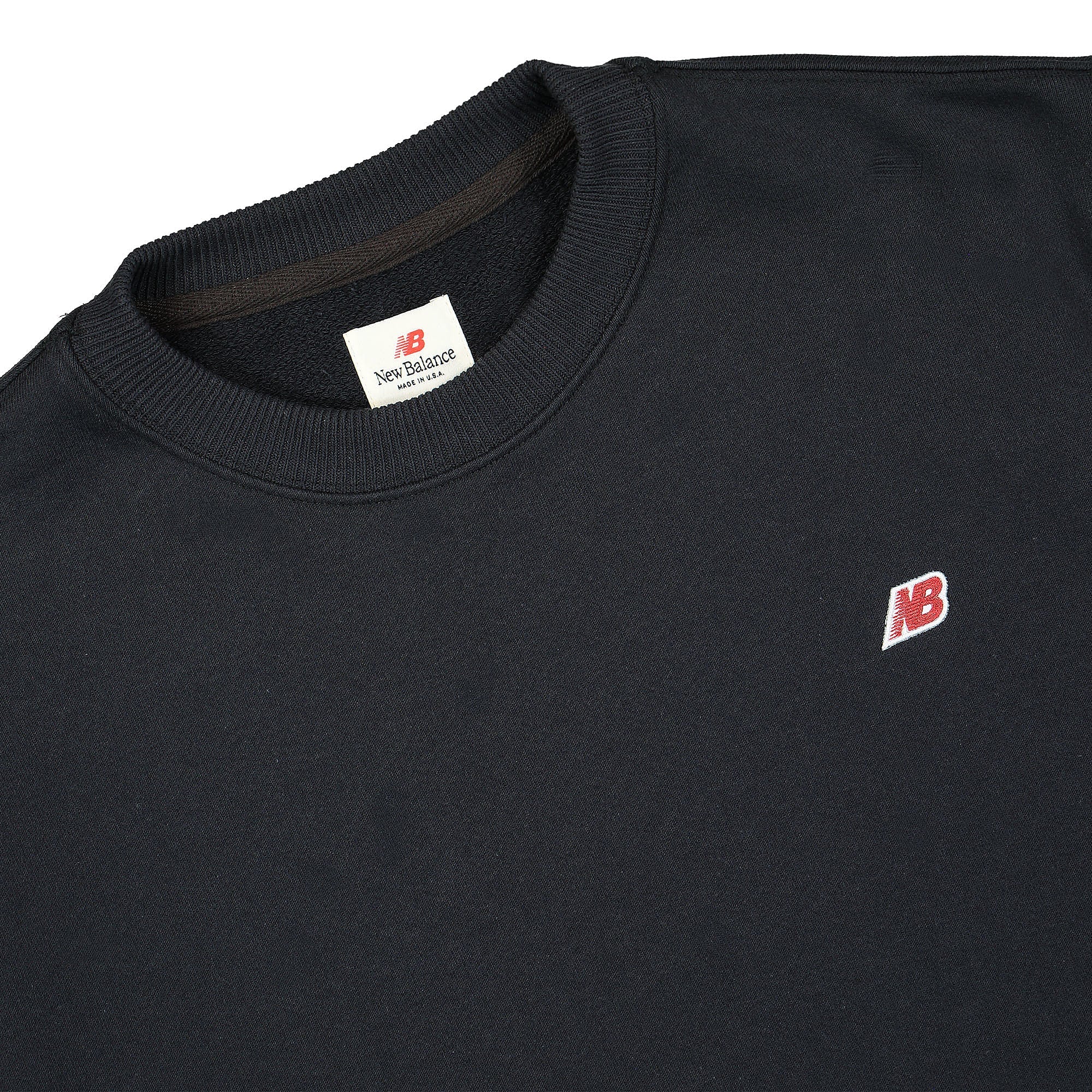 New Balance Made In USA Crew Sweatshirt Black Sweatshirts Close-up | Overkill