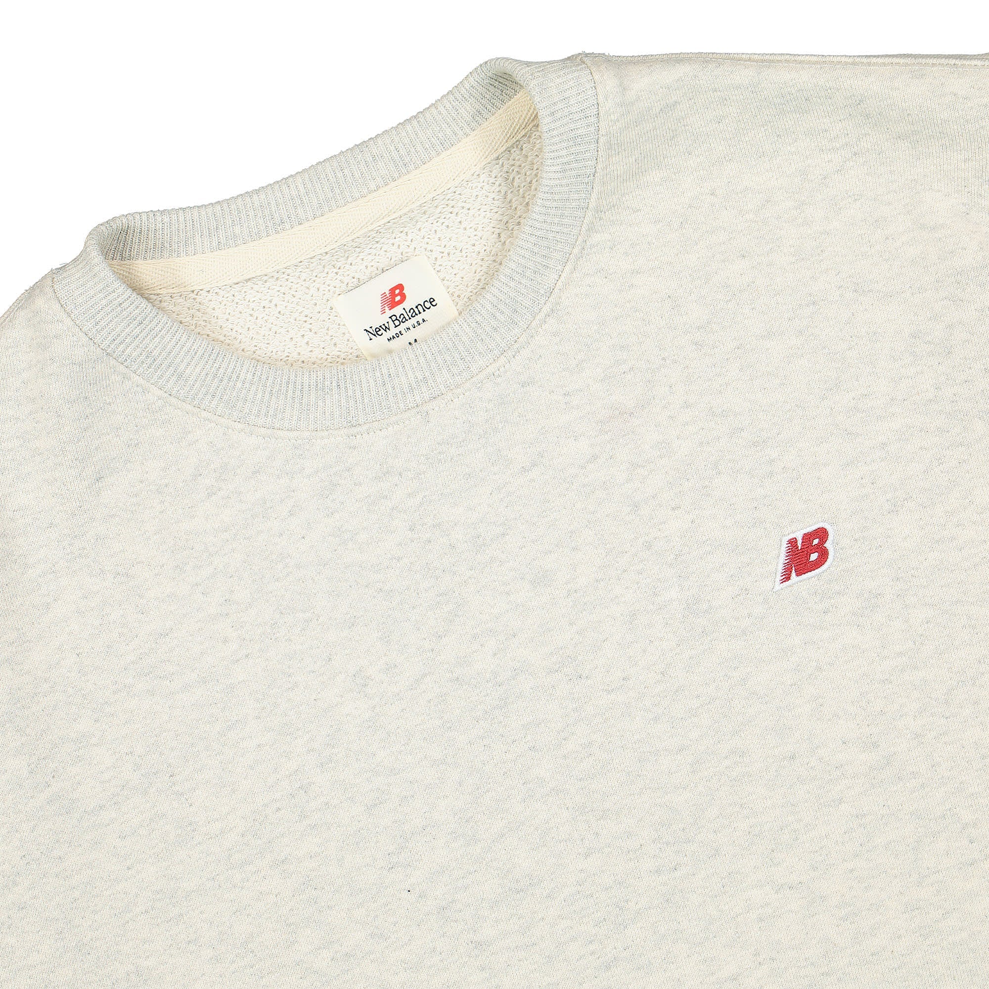 New Balance Made In USA Crew Sweatshirt White Sweatshirts Close-up | Overkill