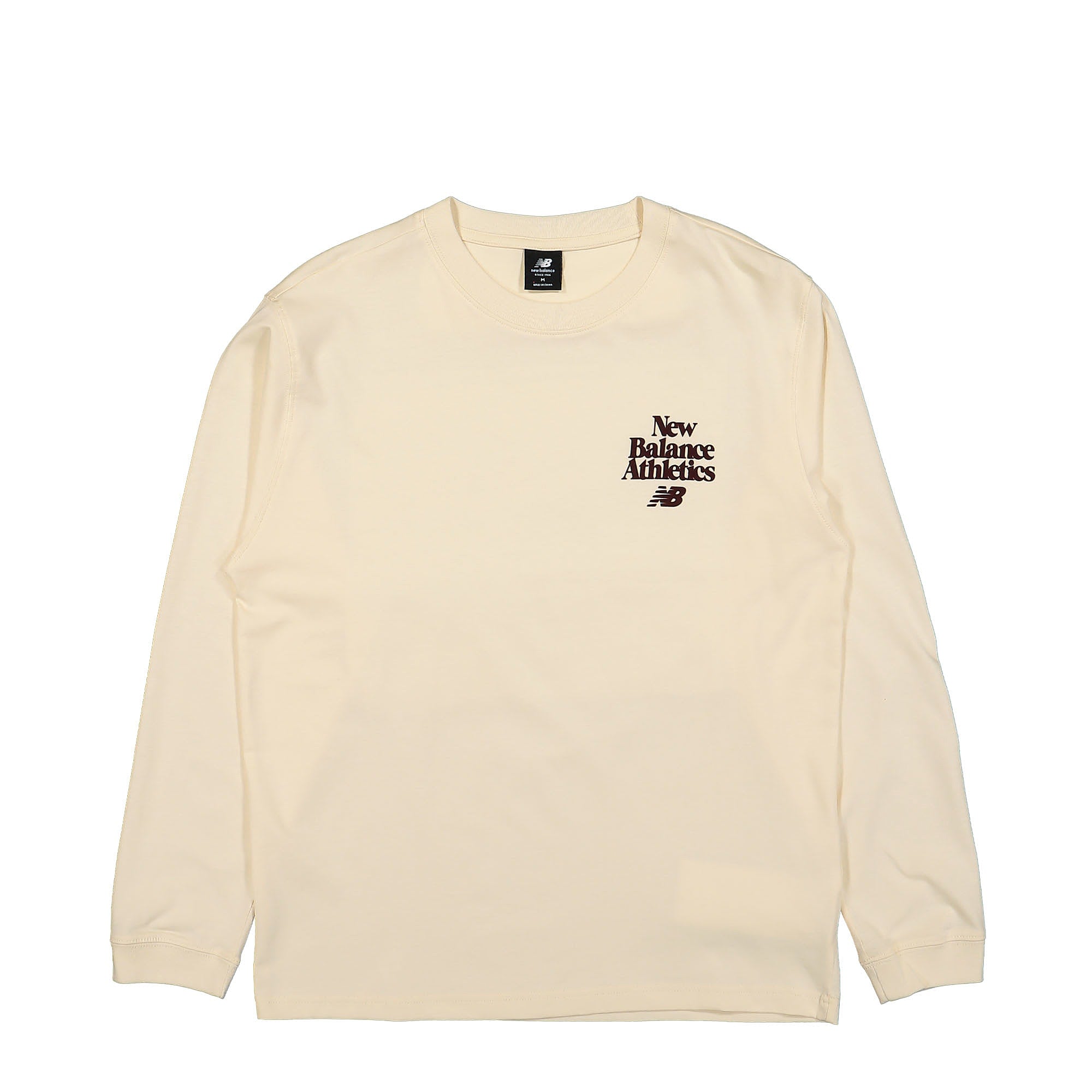 New Balance Athletics 70s Run Long Sleeve Graphic Tee Macadamia Nut Sweatshirts MT23560 | Overkill