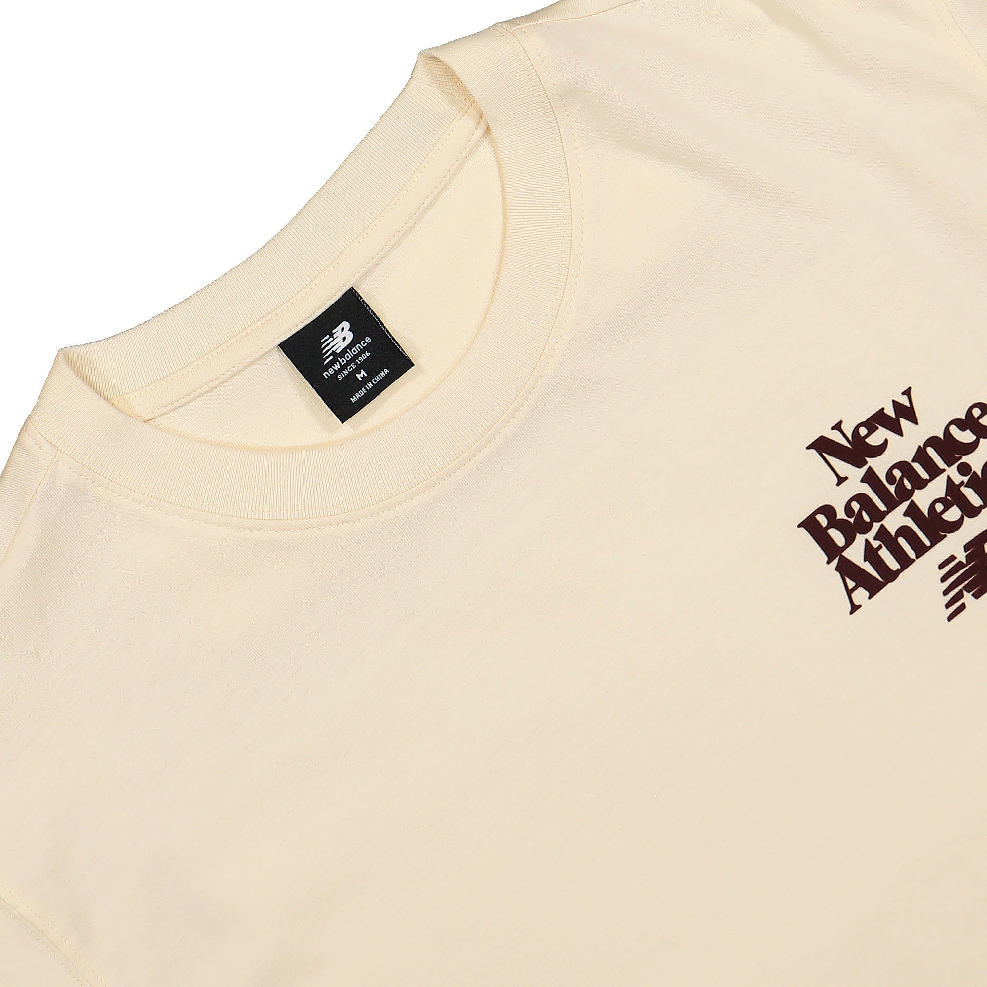 New Balance Athletics 70s Run Long Sleeve Graphic Tee Macadamia Nut Sweatshirts Close-up | Overkill