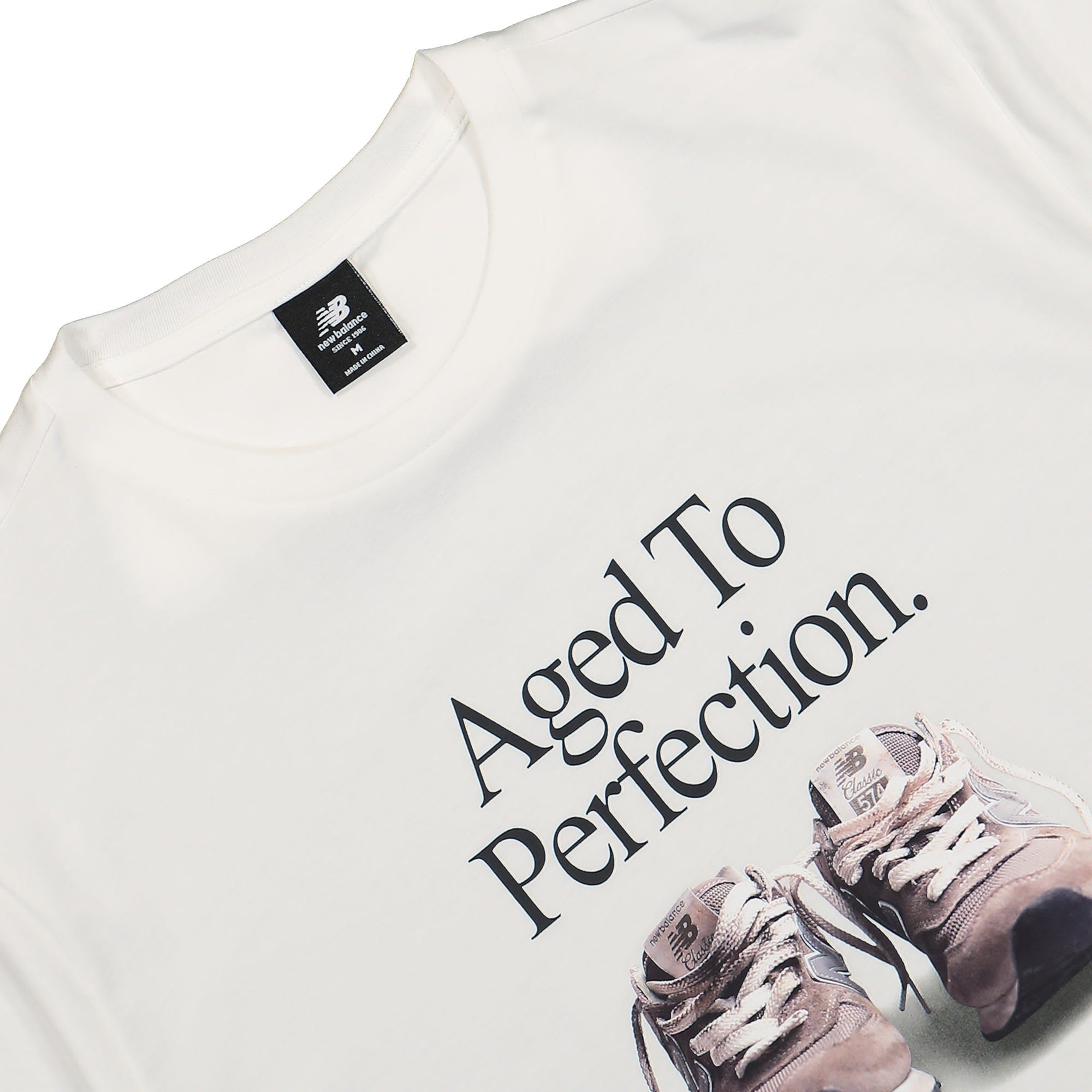 New Balance Athletics Legacies Perfection Tee White T-Shirts Close-up | Overkill