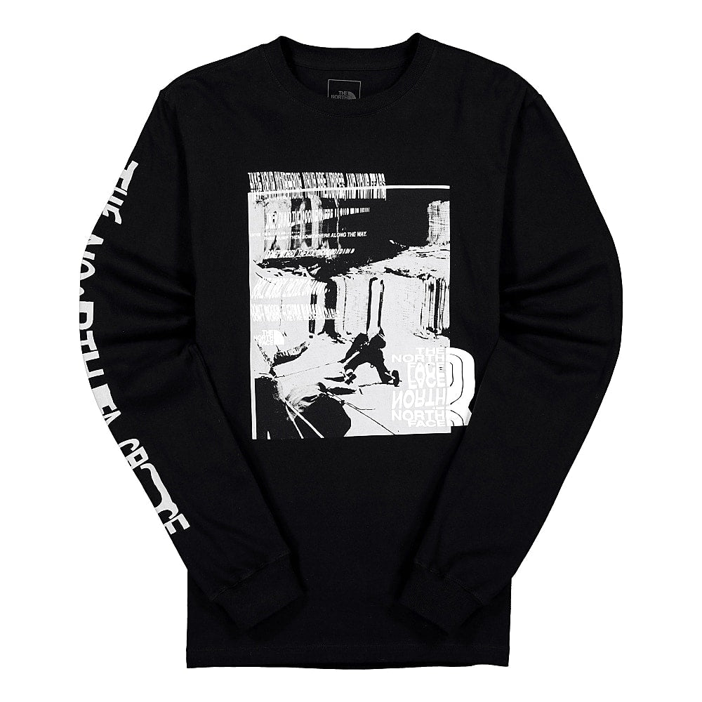 The North Face Warped Graphic Longsleeve Tee Black Longsleeves NF0A55U7JK3 | Overkill