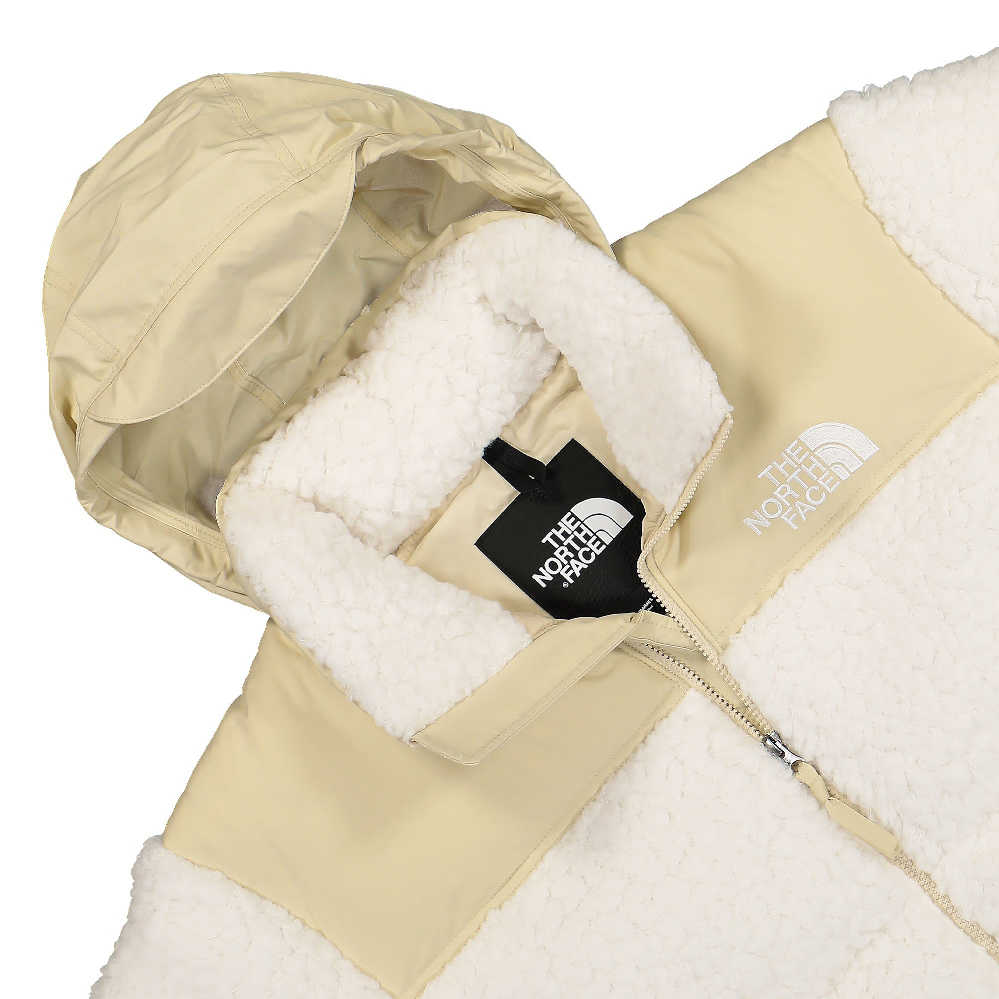 The North Face High Pile Nuptse Jacket Gardenia White - Gravel Jackets Close-up | Overkill