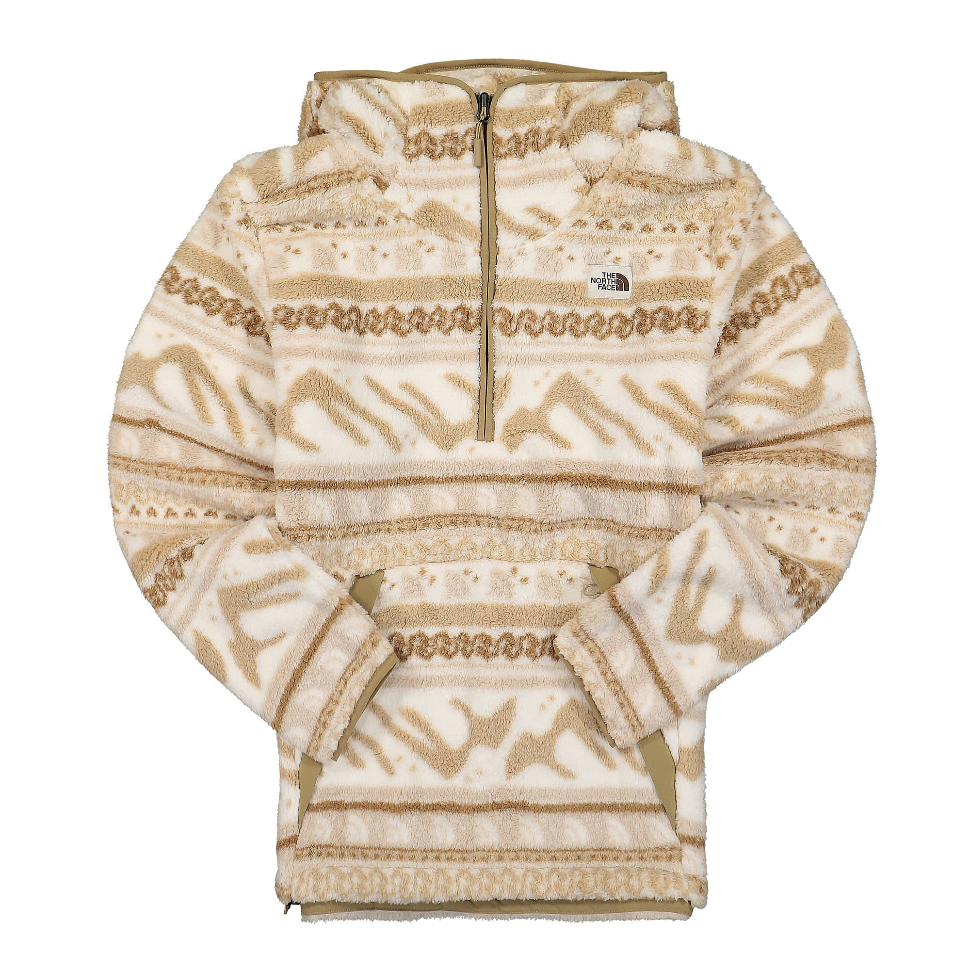 The North Face Campshire Fleece Hoodie Gardenia White TNF Mountain Fairisle Print Fleece Jackets NF0A5GMT28R1 | Overkill
