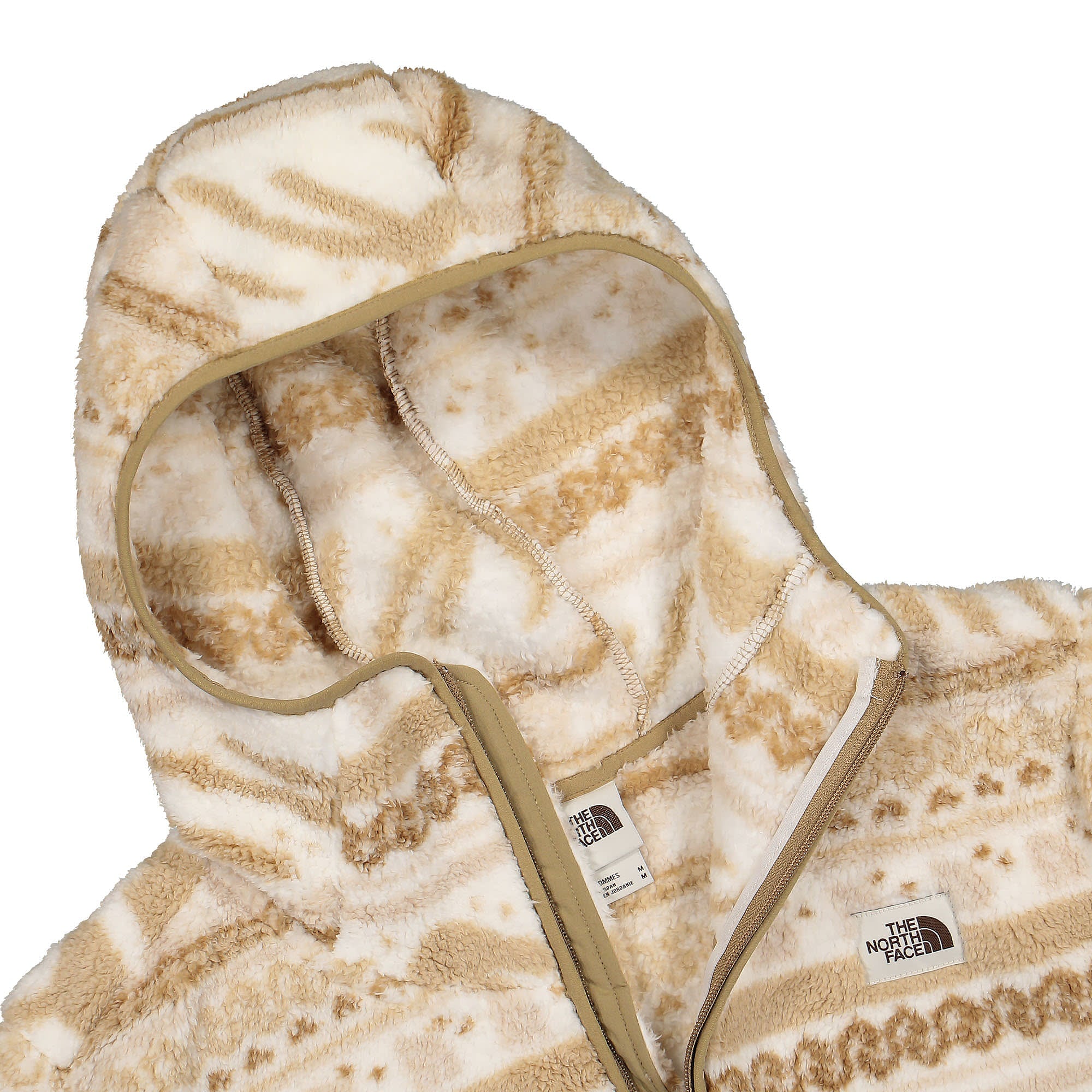The North Face Campshire Fleece Hoodie Gardenia White TNF Mountain Fairisle Print Fleece Jackets Close-up | Overkill