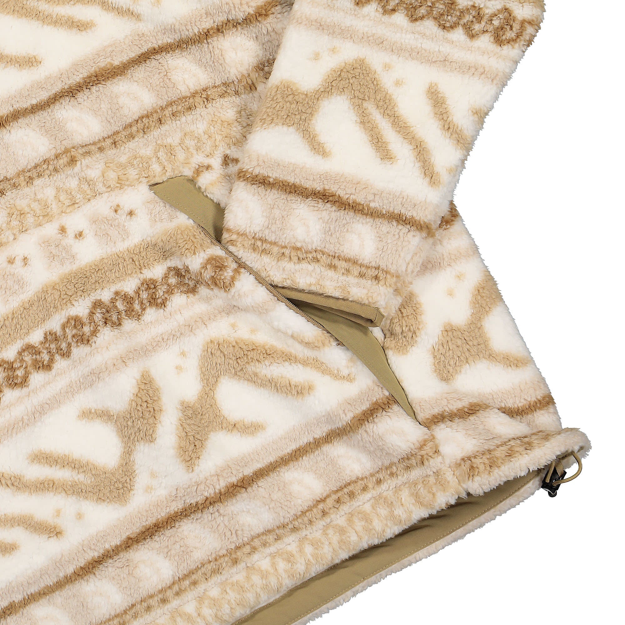 The North Face Campshire Fleece Hoodie Gardenia White TNF Mountain Fairisle Print Fleece Jackets Detailfoto | Overkill