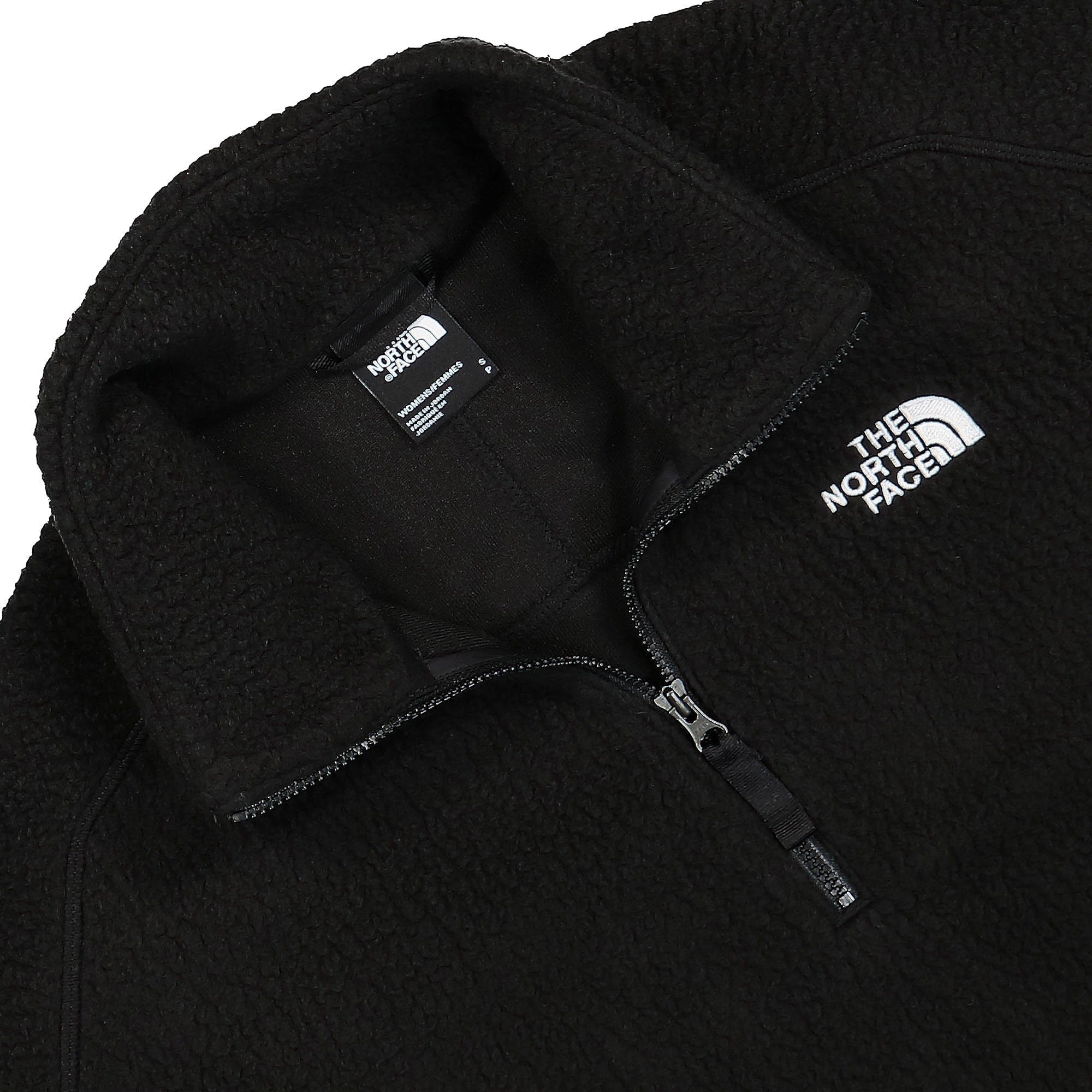 The North Face W Crop High Pile Fleece Black Sweatshirts Close-up | Overkill