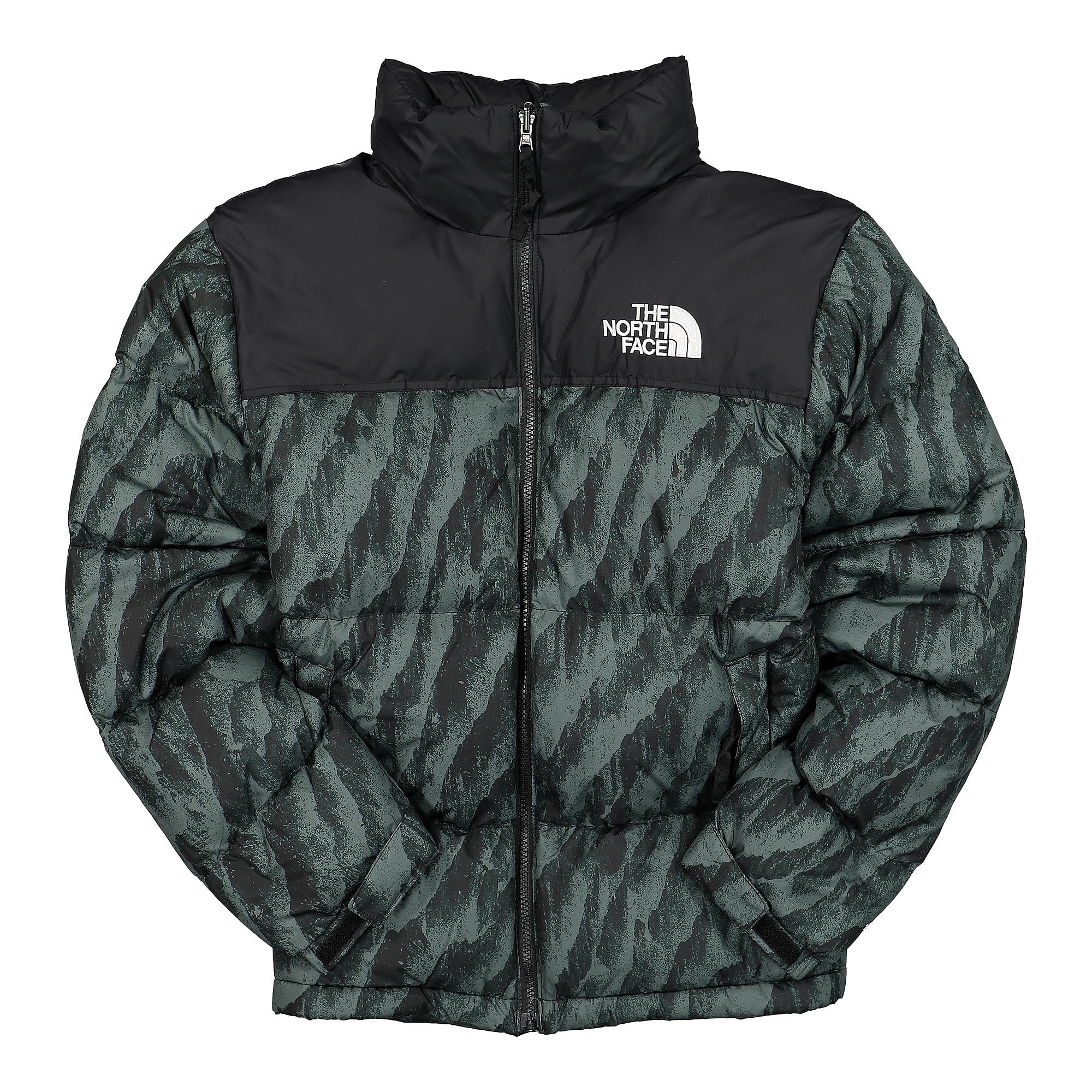 The North Face 1996 Retro Nuptse Jacket Balsam Green Wooden Tiger Print Puffer Jackets NF0A5IX429L | Overkill