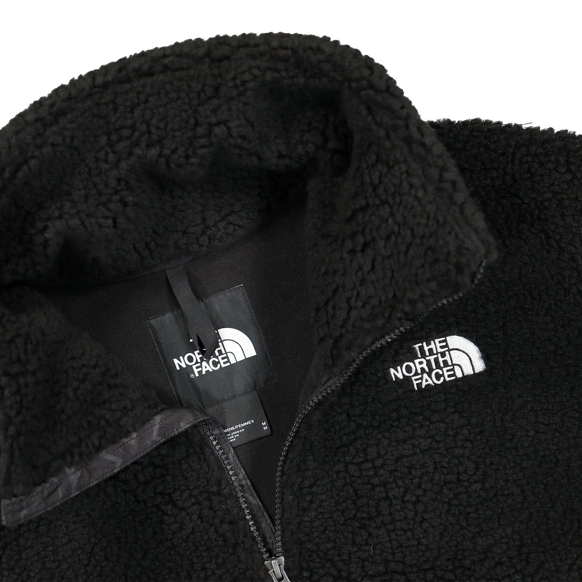 The North Face W Printed Platte Sherpa 1/4 Zip TNF Black IC Geo Tonal Print Sweatshirts Close-up | Overkill