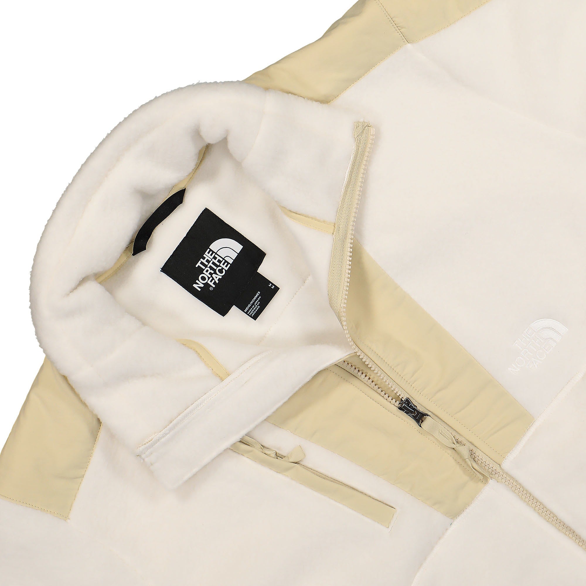 The North Face 94 High Pile Denali Jacket Gardenia White - Gravel Fleece Jackets Close-up | Overkill