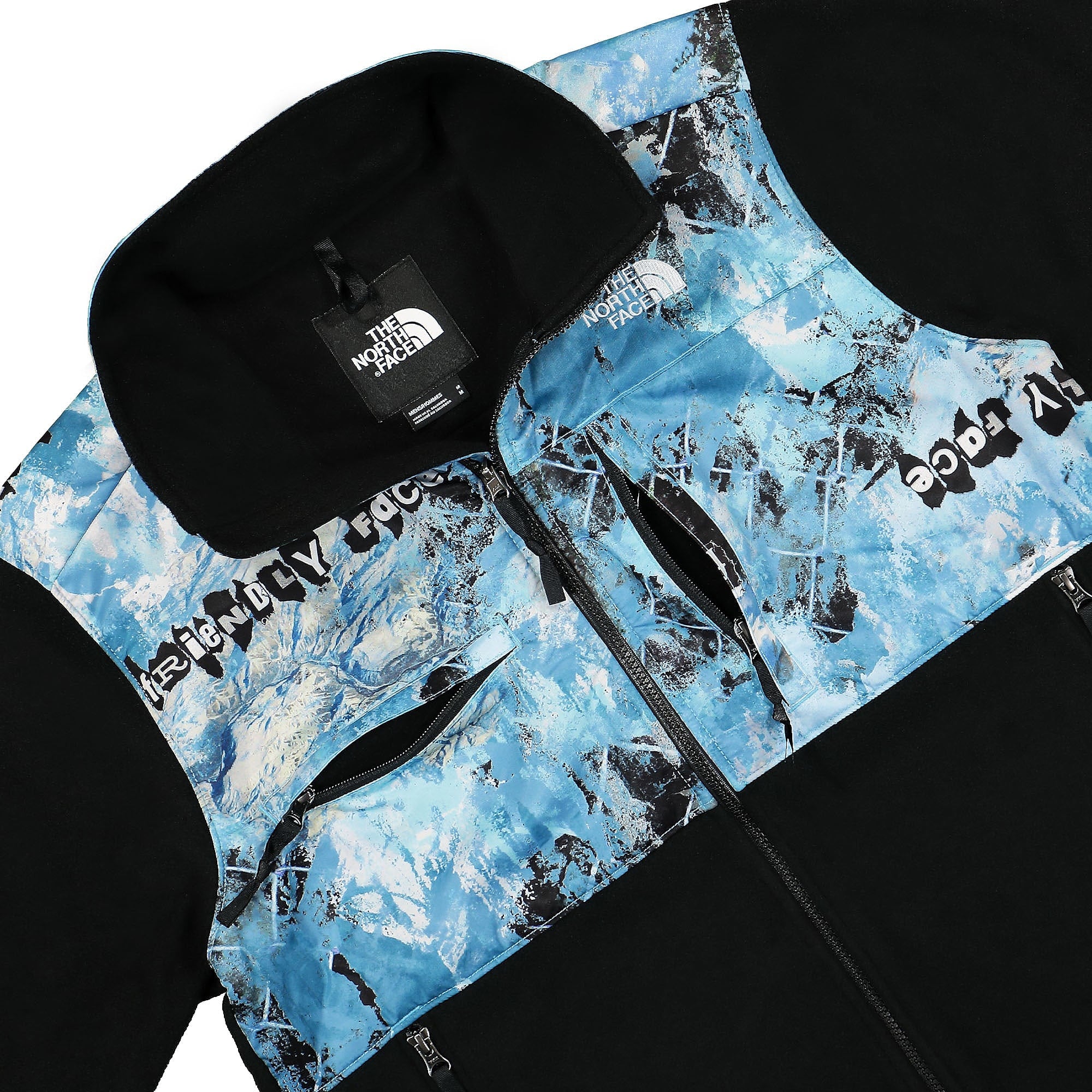 The North Face Printed Denali Jacket Norse Blue Cole Navin Never A Face Print Jackets Close-up | Overkill