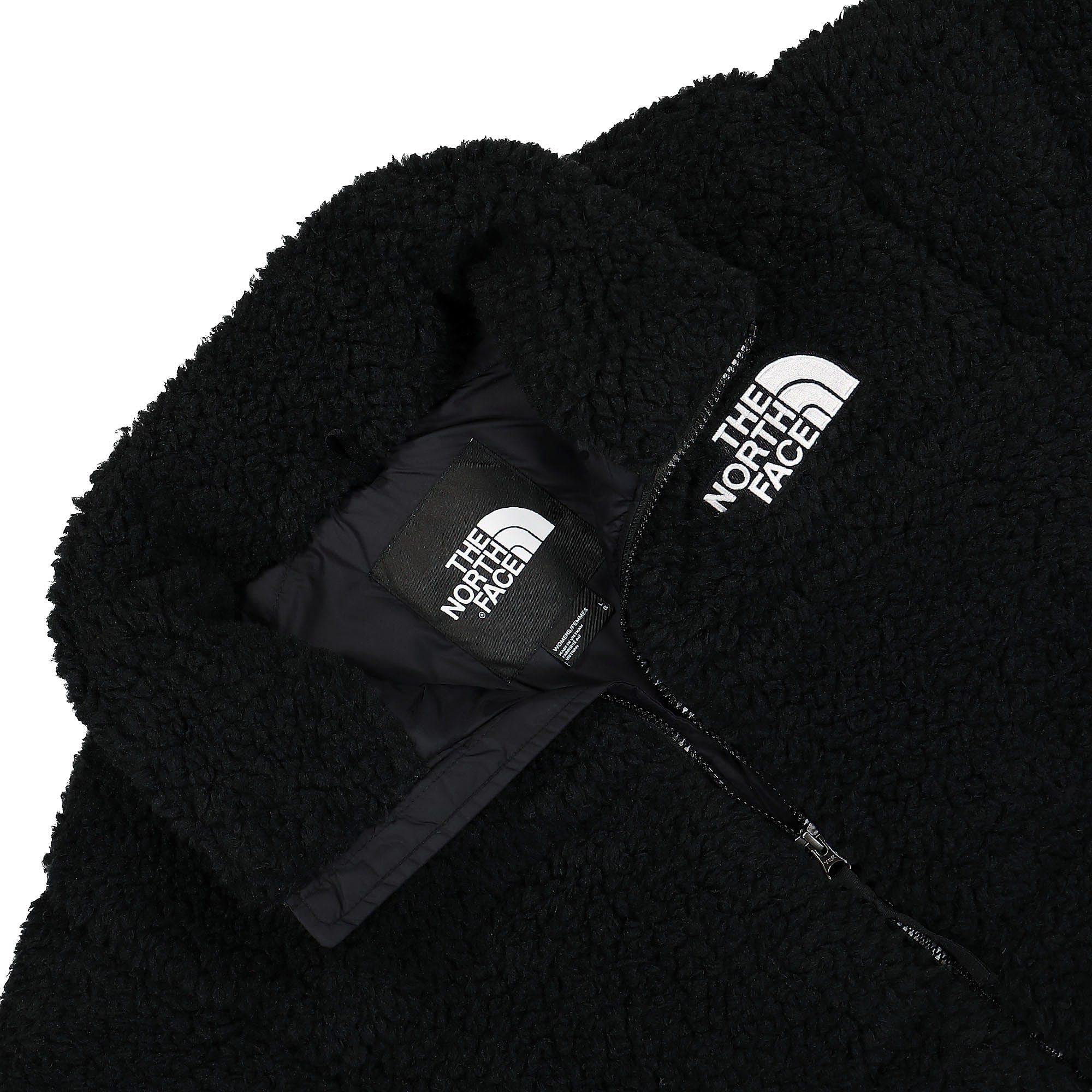 The North Face W High Pile Nuptse Jacket Black Jackets Close-up | Overkill
