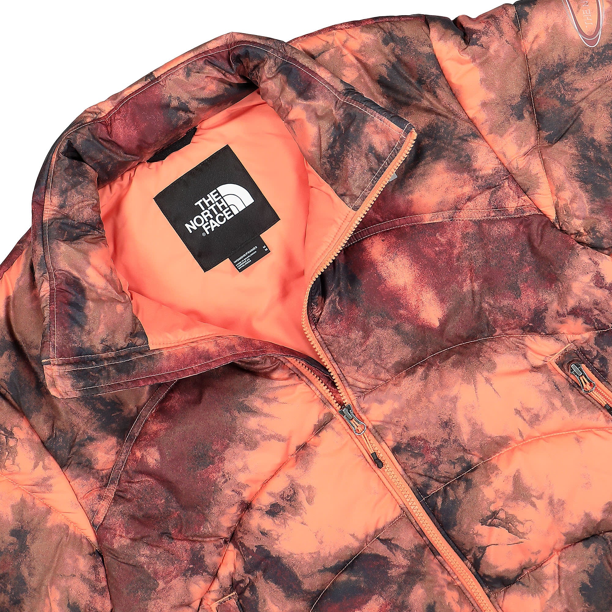 The North Face W 2000 Printed Elements Jacket Coral Sunrise Ice Dye Print Jackets Close-up | Overkill