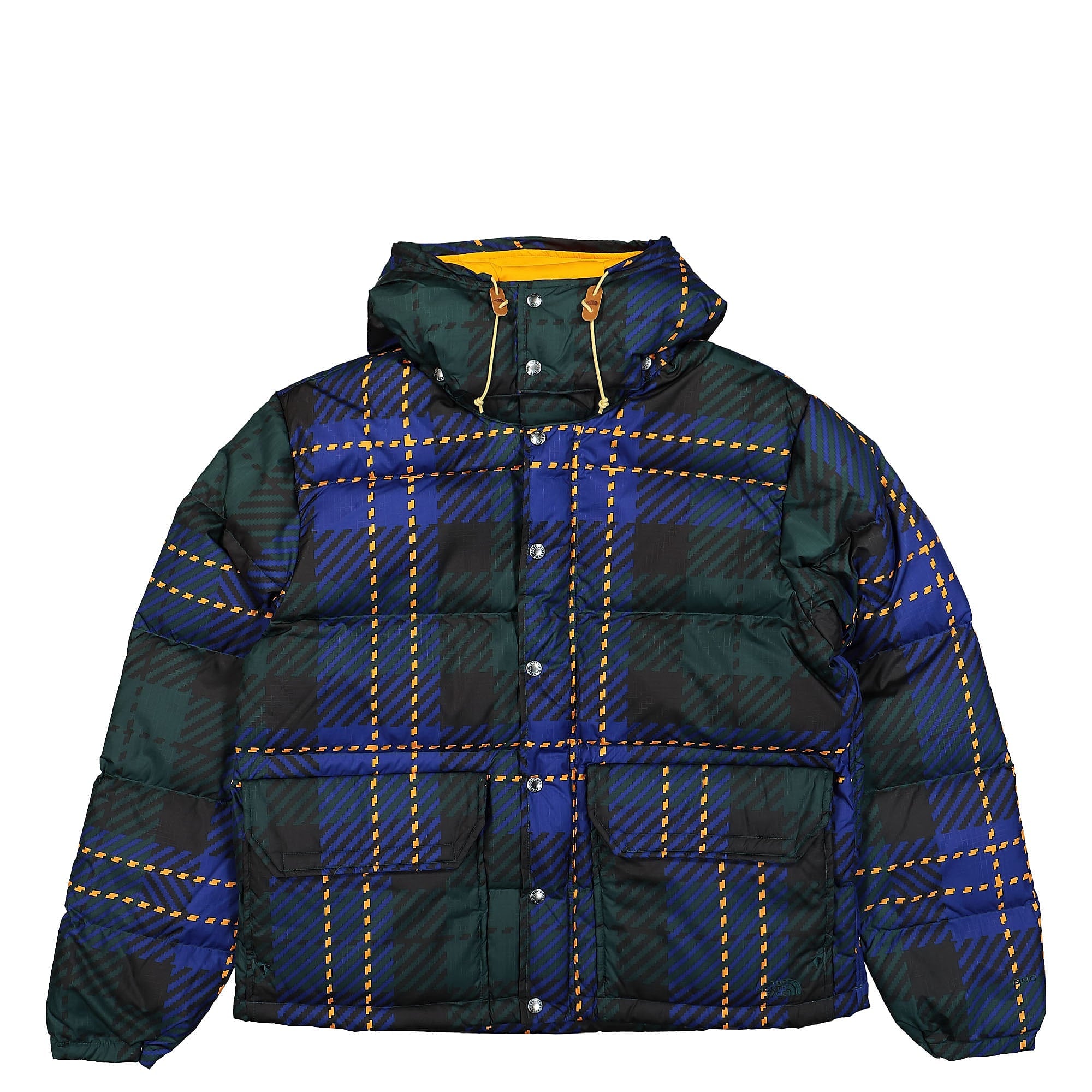 The North Face Printed 71 Sierra Down Short Jacket Ponderosa Green Large Halfdome Plaid Print Jackets NF0A7WUP9C8 | Overkill