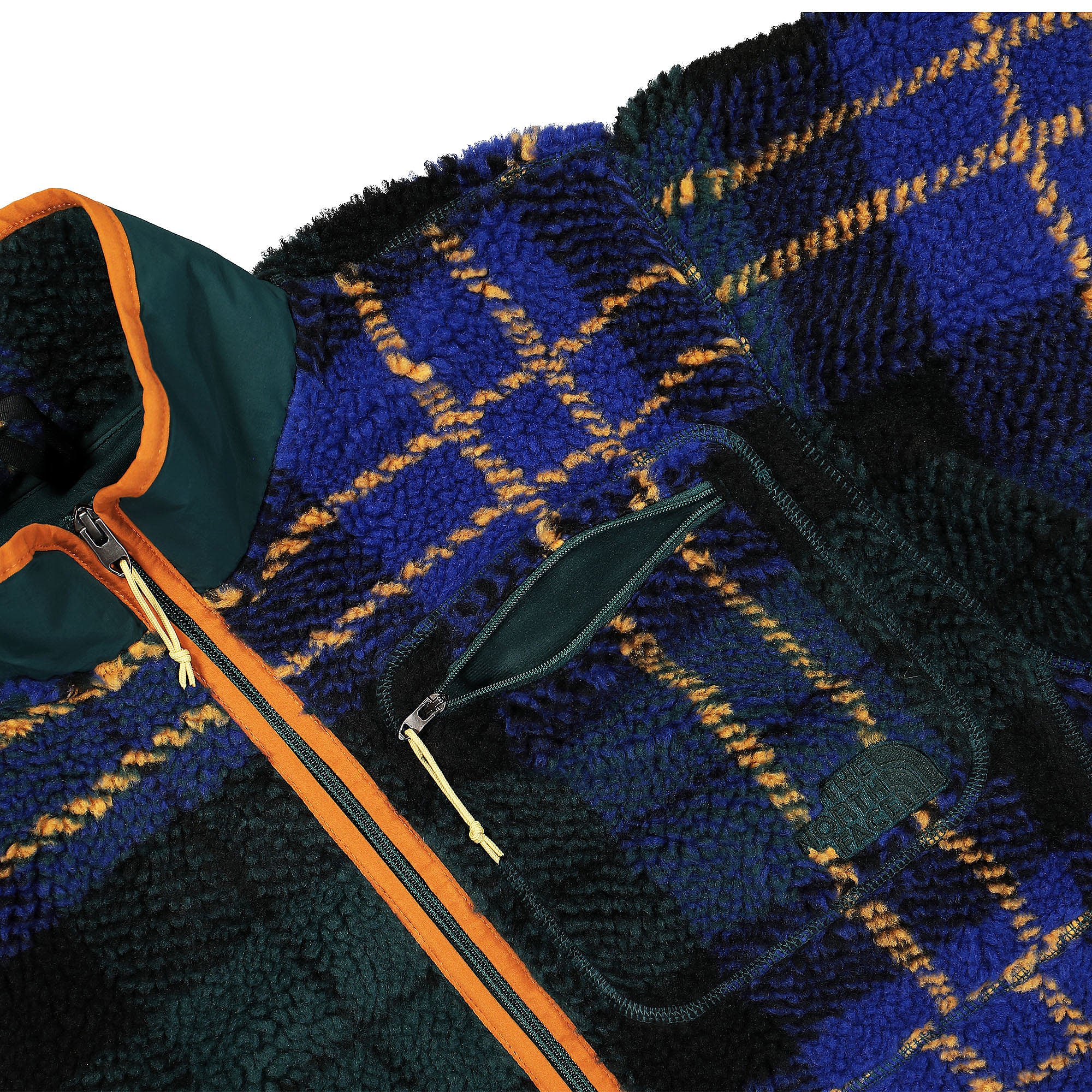 The North Face Jacquard Extreme Pile Plaid Jacket Ponderosa Green Fleece Jackets Detailfoto | Overkill