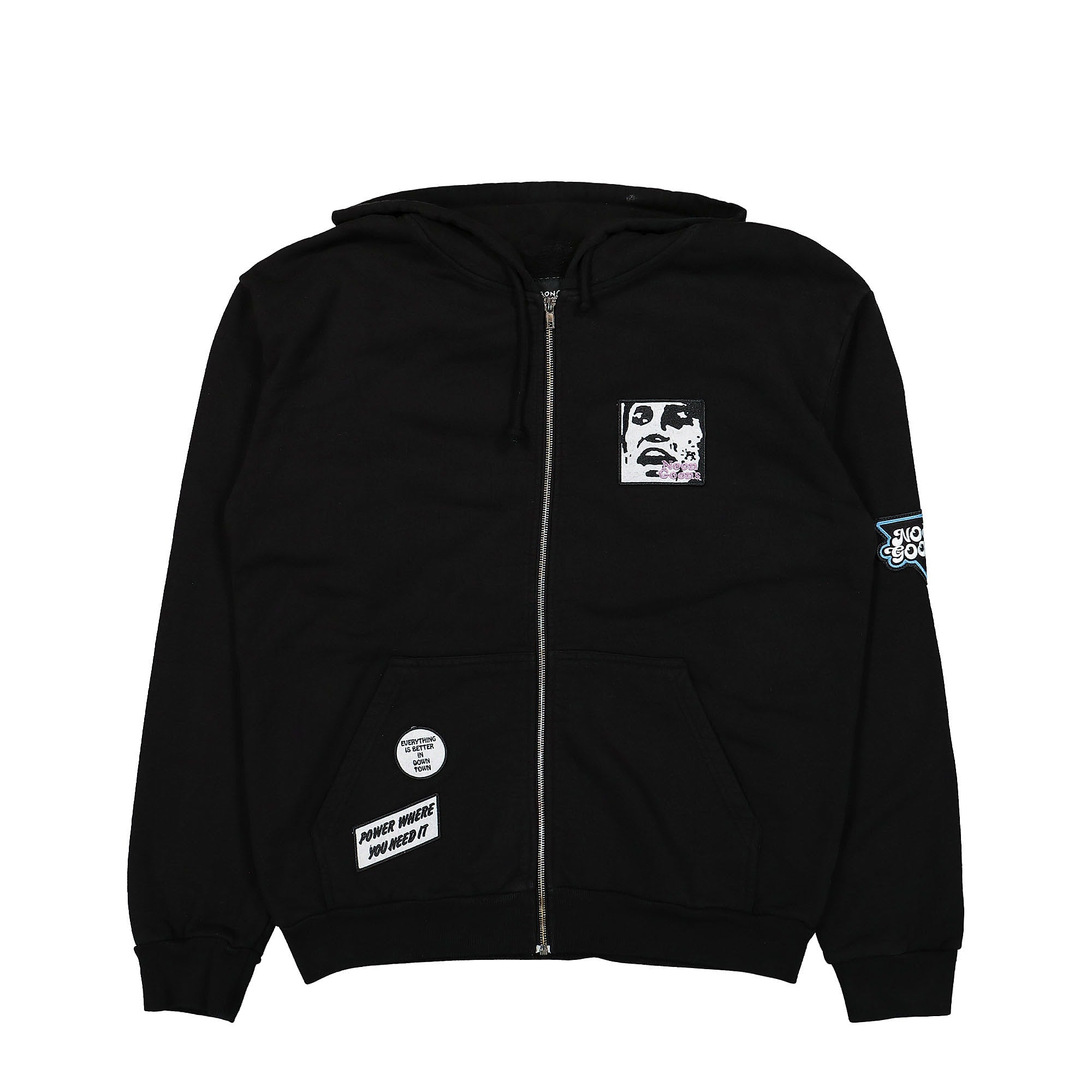 Noon Goons Patches Zip Hoodie Black Hoodies NGFW22022 | Overkill