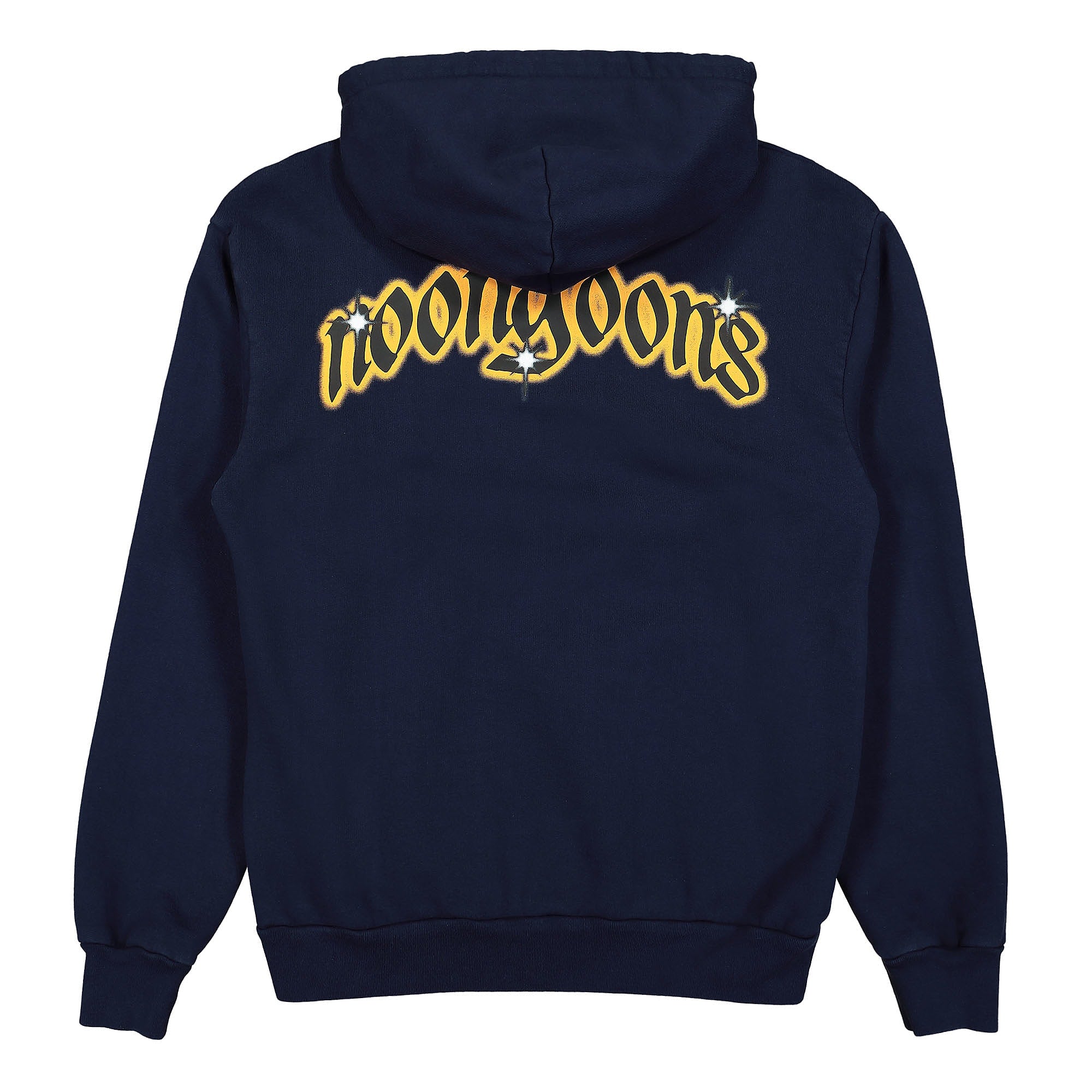 Noon Goons Pleasures Hoodie Midnight Navy Hoodies Close-up | Overkill