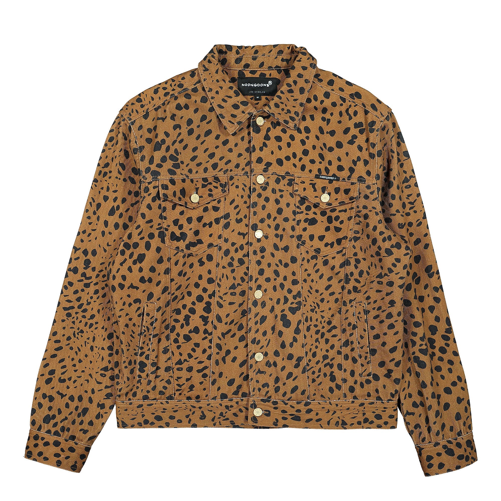 Noon Goons Go Leopard Denim Jacket Brown Leopard Jackets NGSS22026 | Overkill
