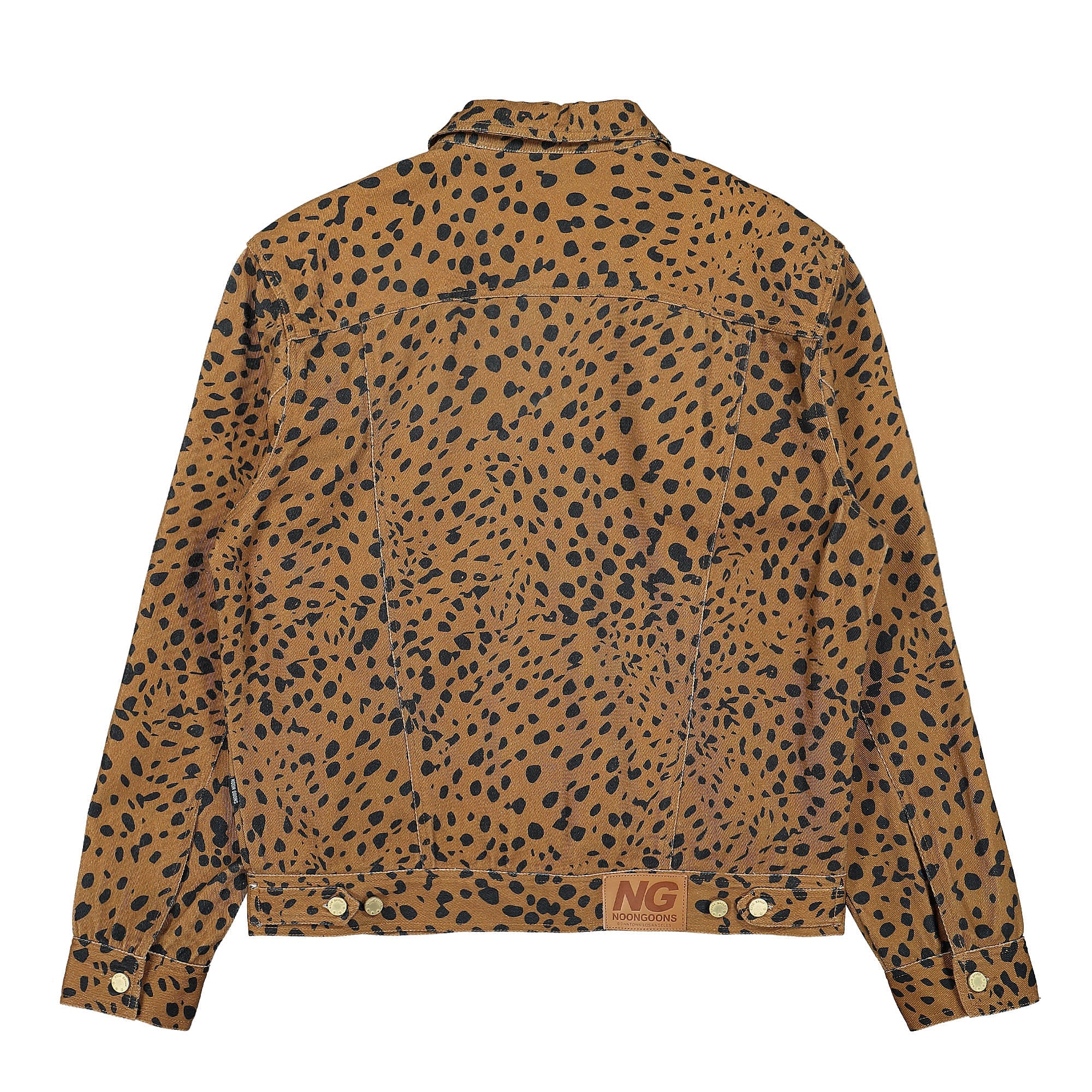 Noon Goons Go Leopard Denim Jacket Brown Leopard Jackets Material | Overkill