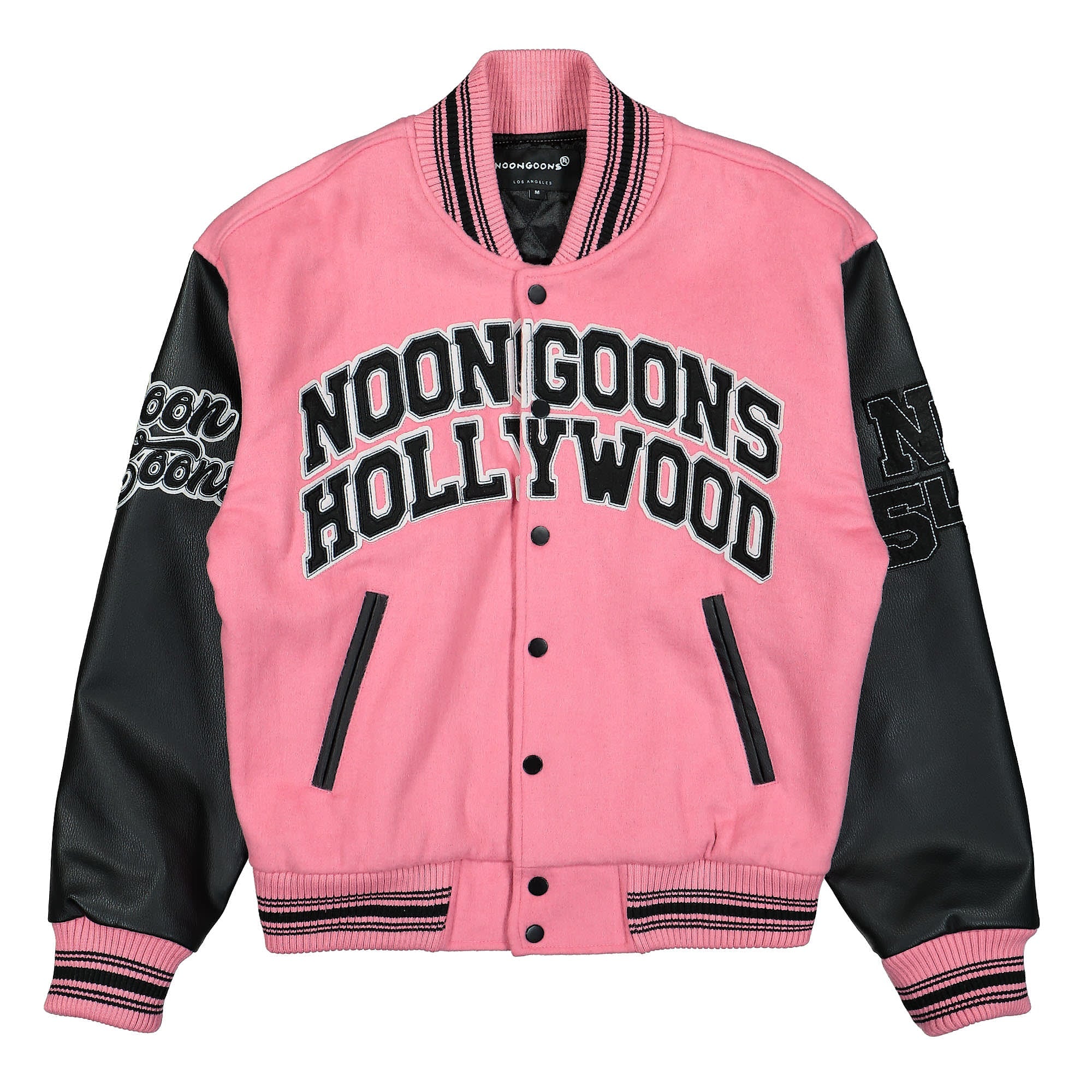Noon Goons Hollywood High Varsity Jacket Pink / Black Bomber & Varsity Jackets NGSS22032 | Overkill