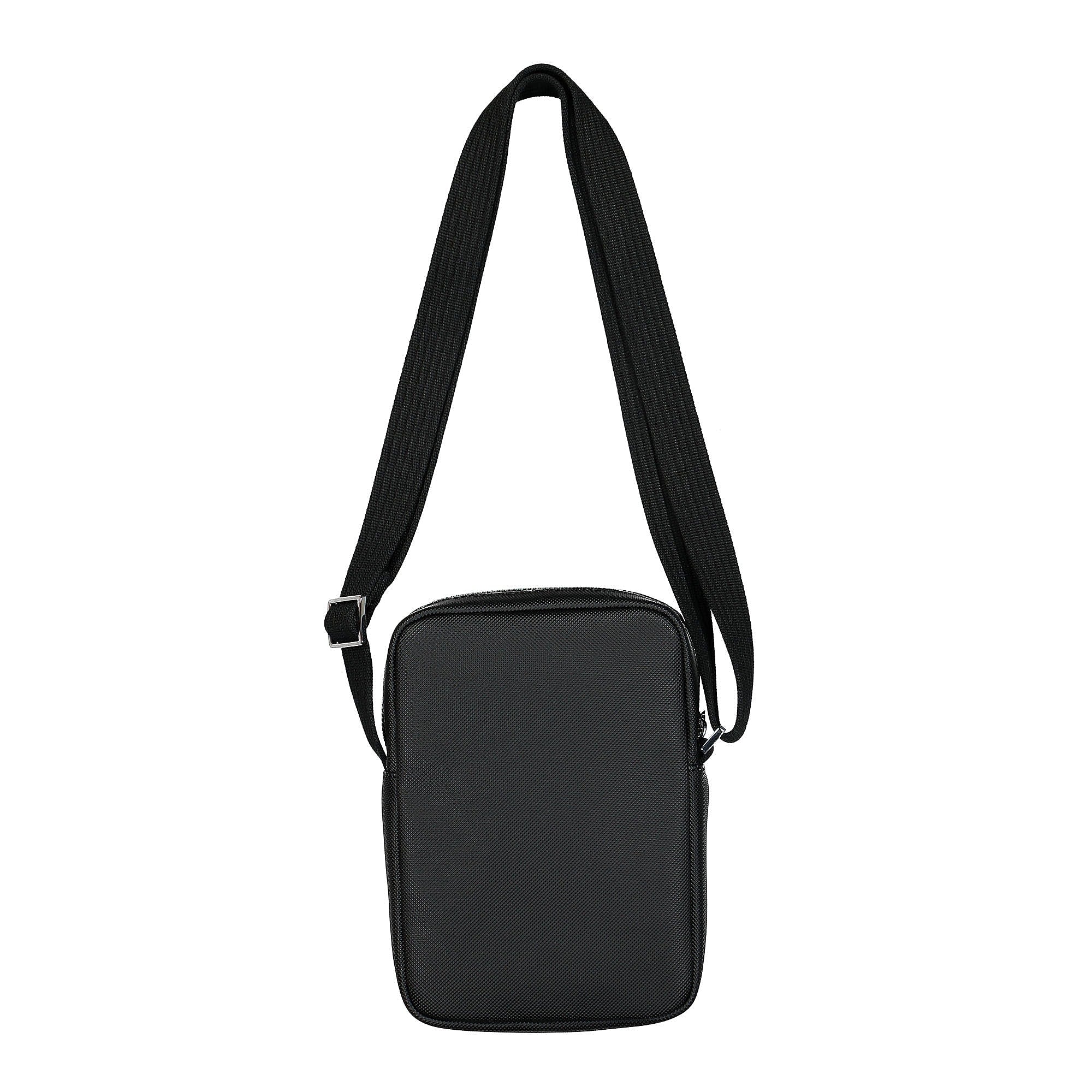 Lacoste Slim Vertical Camera Bag Black Shoulder & Cross Body Bags Close-up | Overkill
