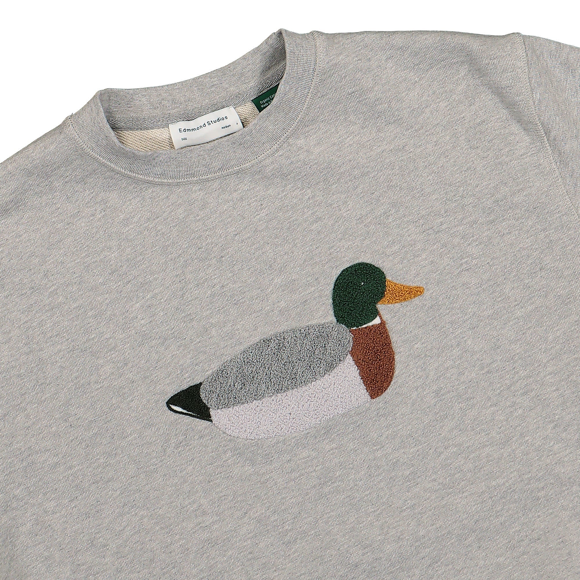 Edmmond Studios Duck Hunt Sweatshirt Plain Grey Melange Sweatshirts Close-up | Overkill