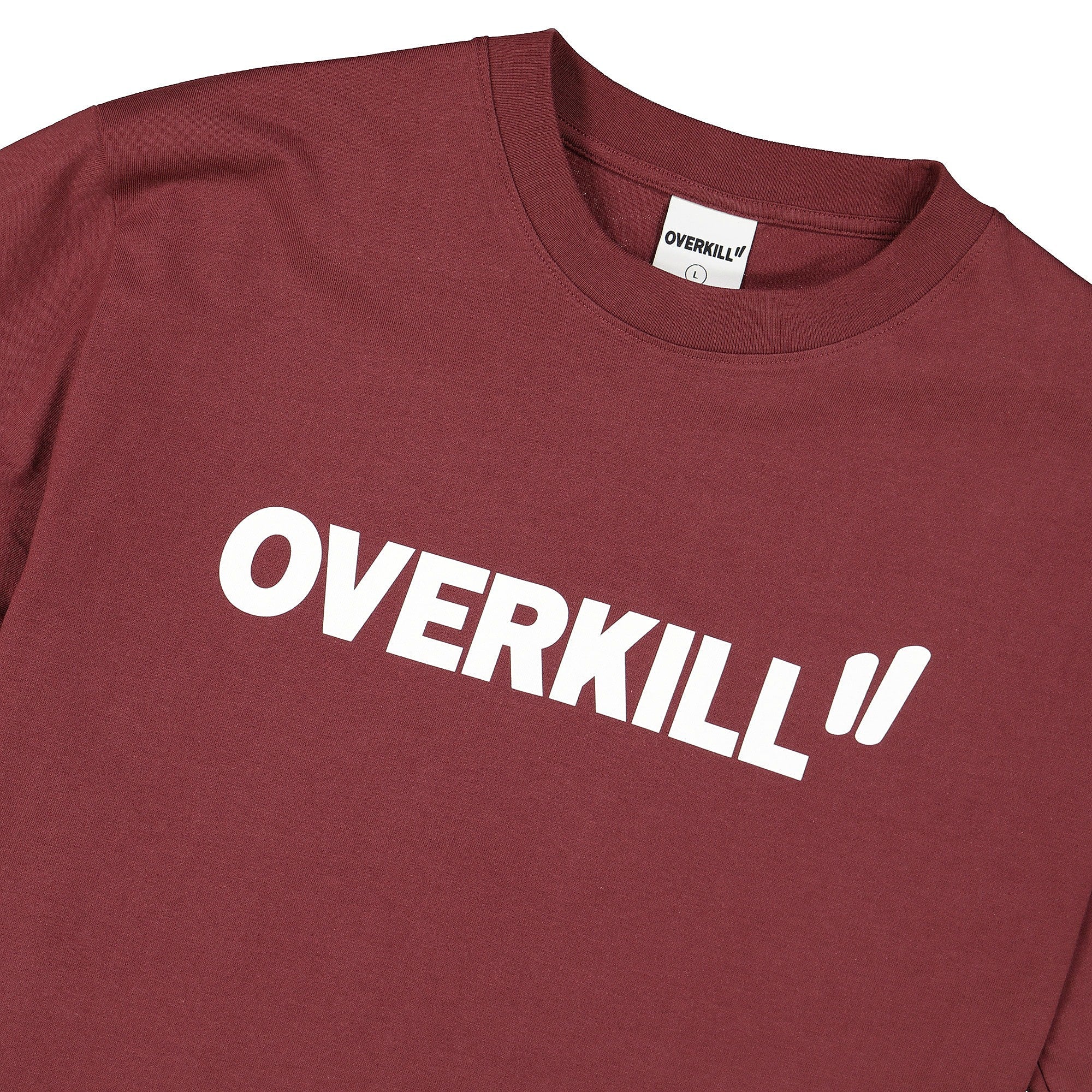 Overkill Logo Tee Burgundy T-Shirts Close-up | Overkill