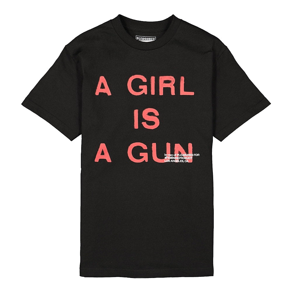 Pleasures Girl Is A Gun T-Shirt Black T-Shirts P17F101047B | Overkill