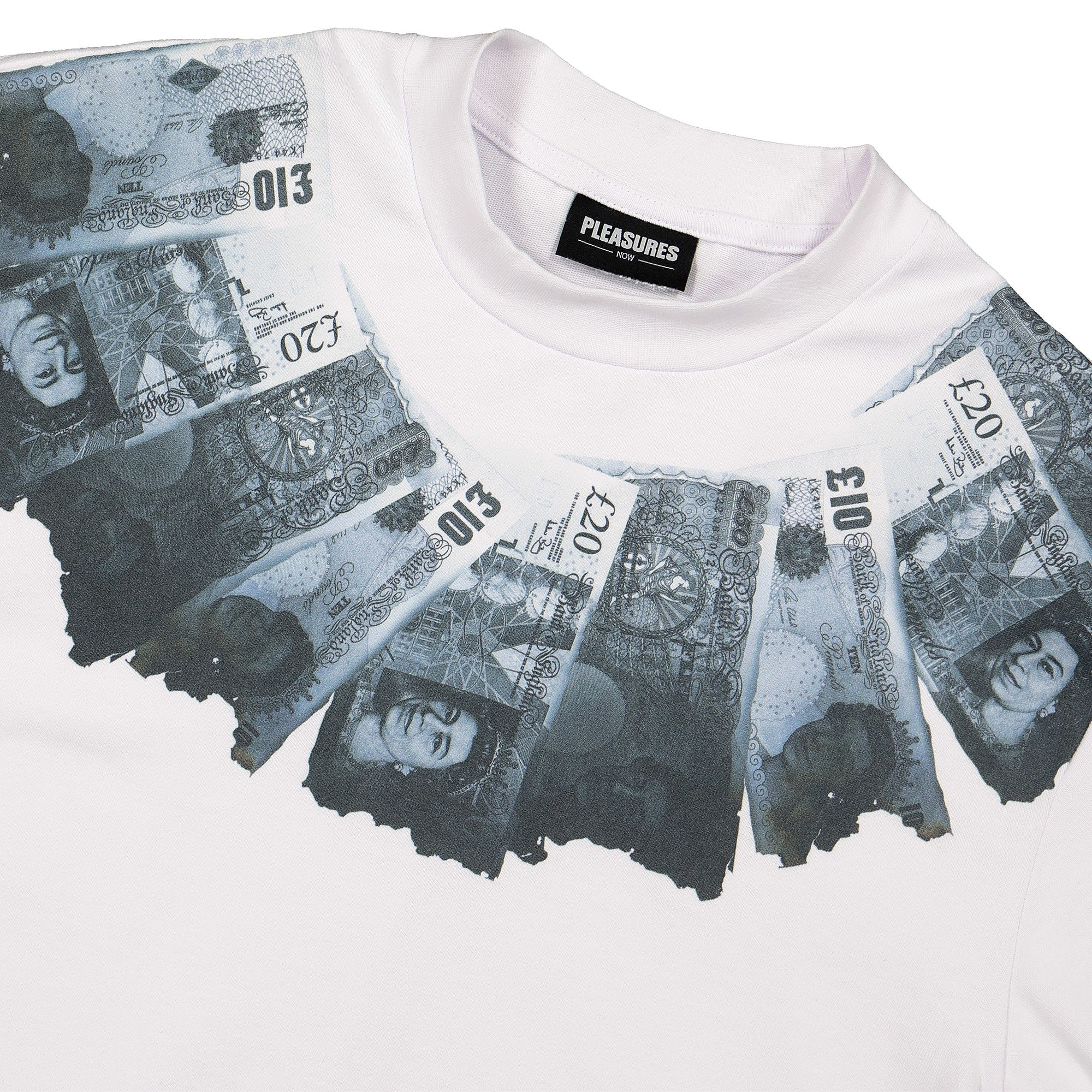 Pleasures Sold Money Necklace Tee White T-Shirts Close-up | Overkill