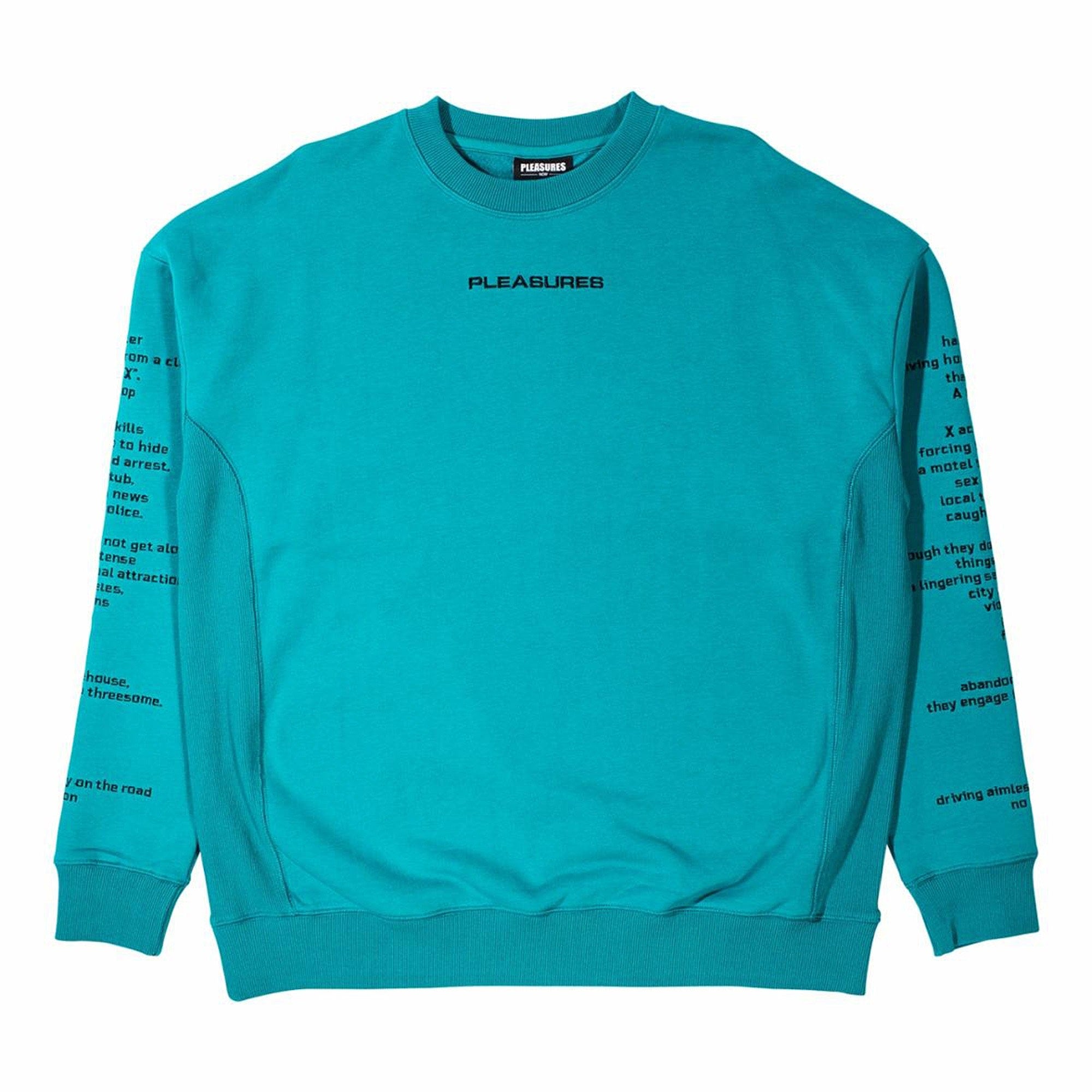Pleasures Teenage Lovers Crewneck Teal Sweatshirts P19P102010 | Overkill