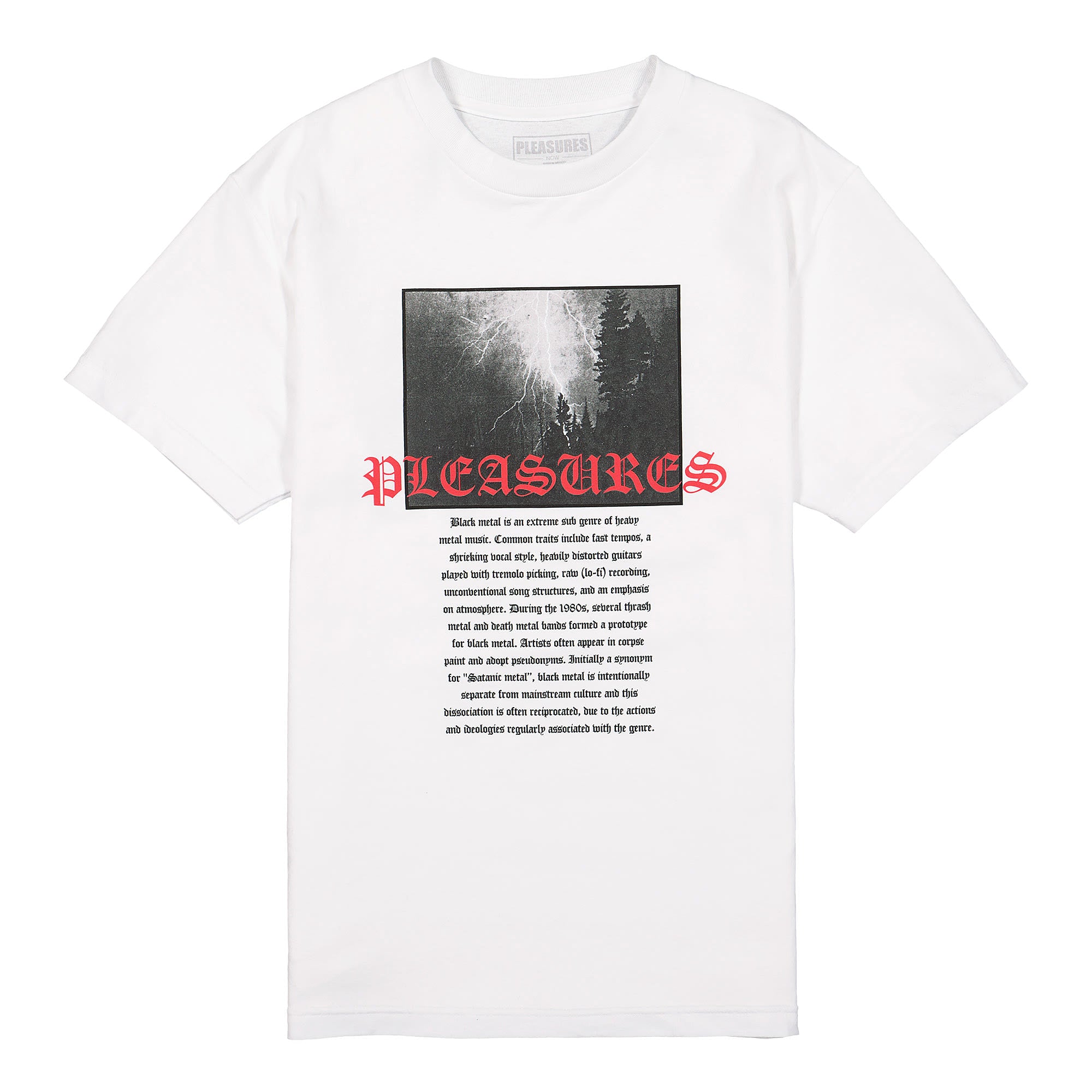 Pleasures Now Black Metal T-Shirt White T-Shirts P19S101017 | Overkill