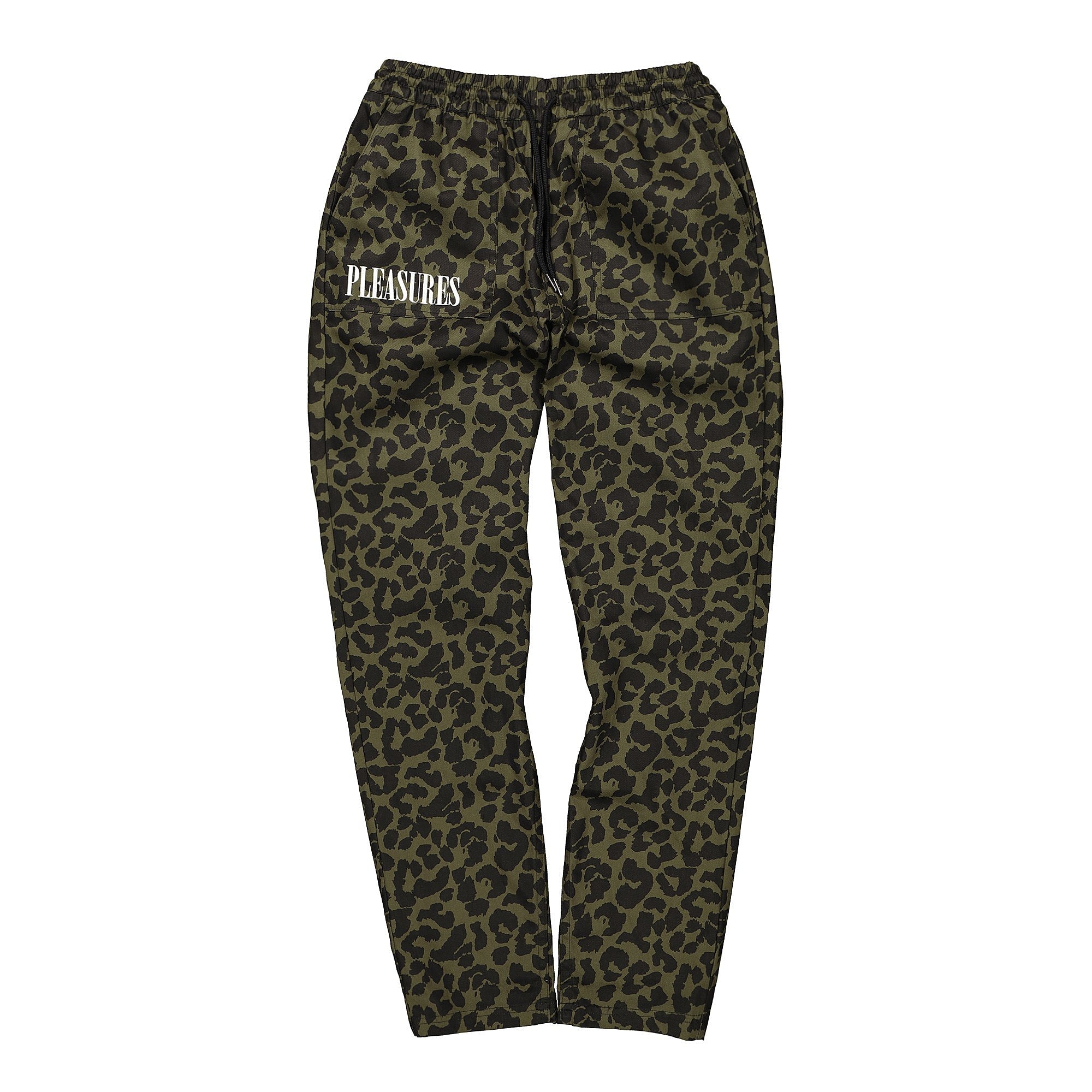 Pleasures Now Leopard Beach Pant Green Sweat & Track Pants PS19S104010 | Overkill