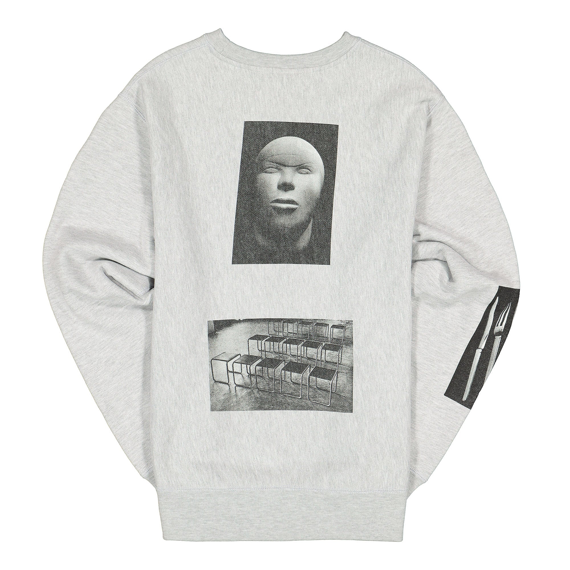 Pleasures Deco Premium Crewneck Ash Grey Sweatshirts Material | Overkill