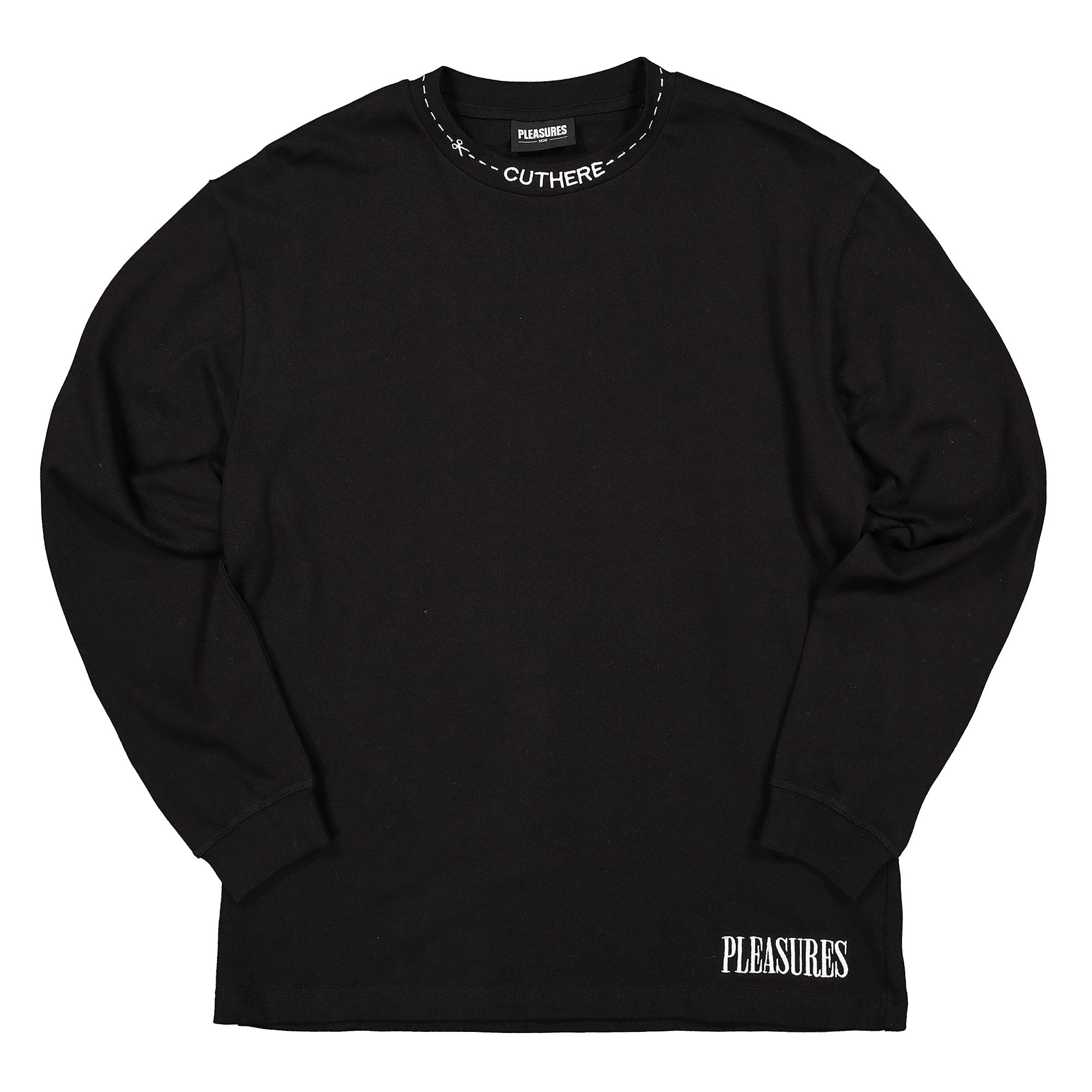 Pleasures Cut Here Heavyweight L/S Shirt Black Longsleeves P19W109014 / Black | Overkill