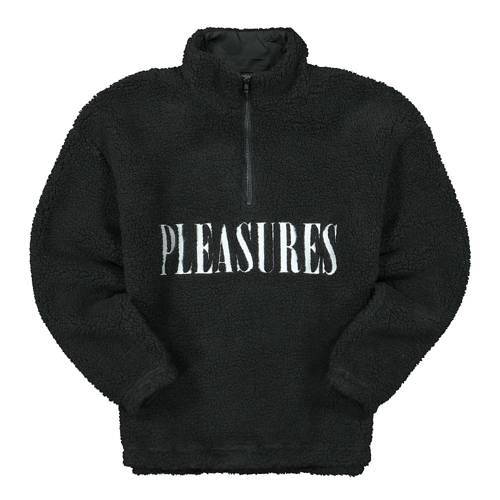 Pleasures Prayer Quarter Zip Sherpa Black Sweatshirts P20W017 | Overkill