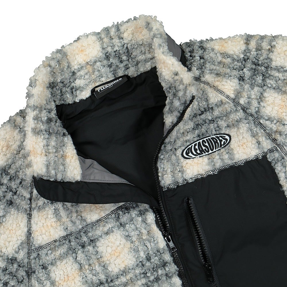 Pleasures Wraith Poodle Polar Fleece Jacket Grey Fleece Jackets Close-up | Overkill
