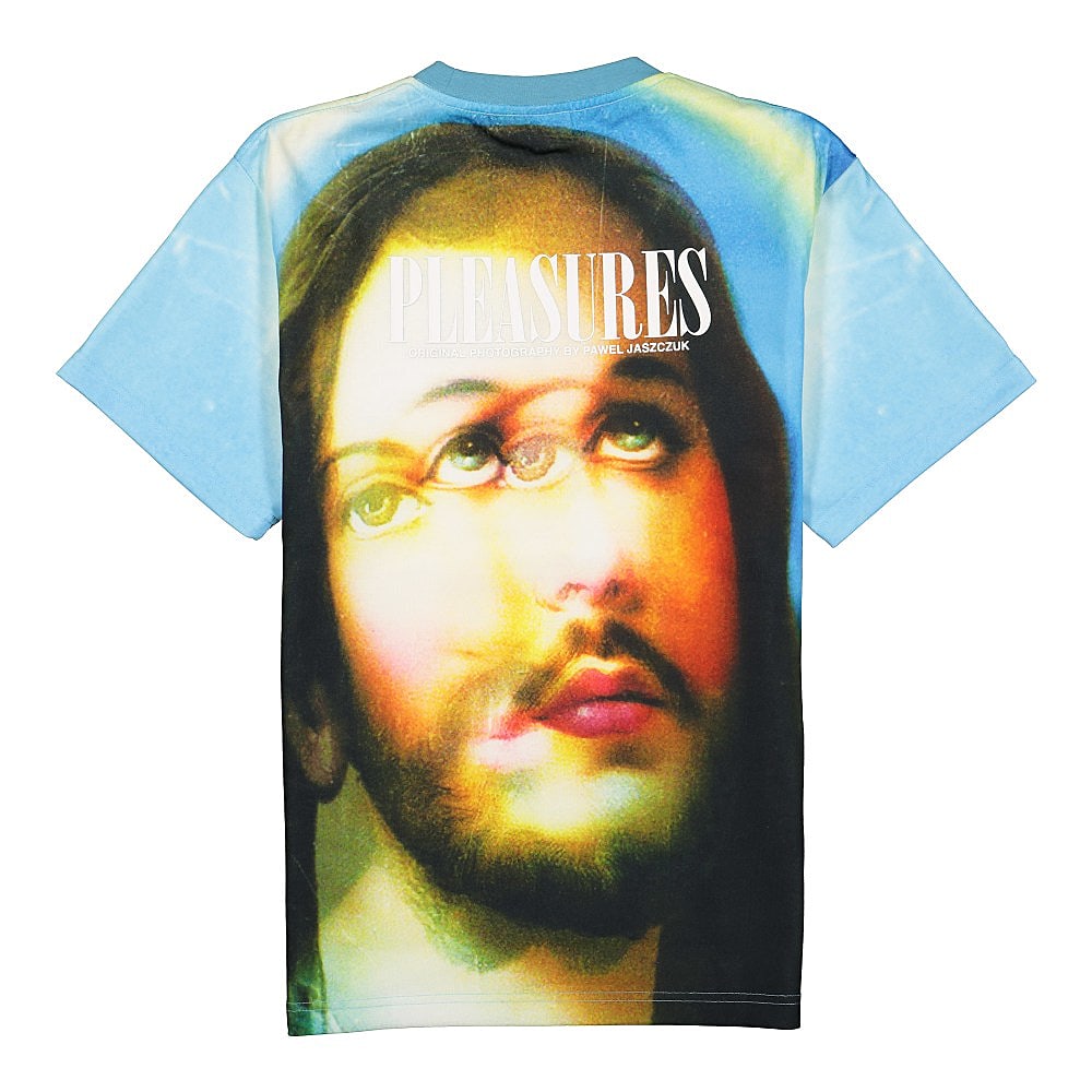 Pleasures Holy Heavyweight Shirt Blue T-Shirts Close-up | Overkill
