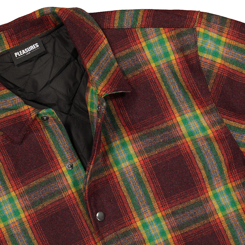 Pleasures Paradox Heavyweight Coaches Jacket Red Jackets Close-up | Overkill