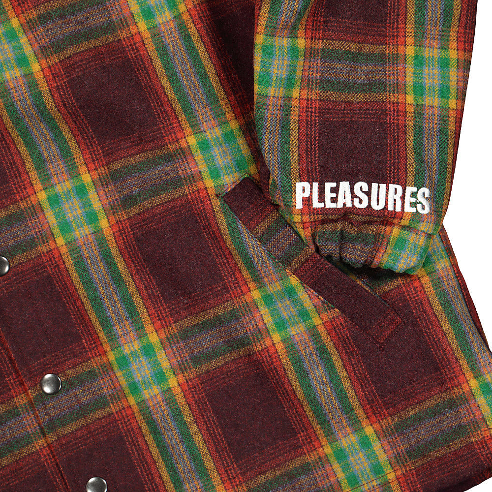 Pleasures Paradox Heavyweight Coaches Jacket Red Jackets Detailfoto | Overkill