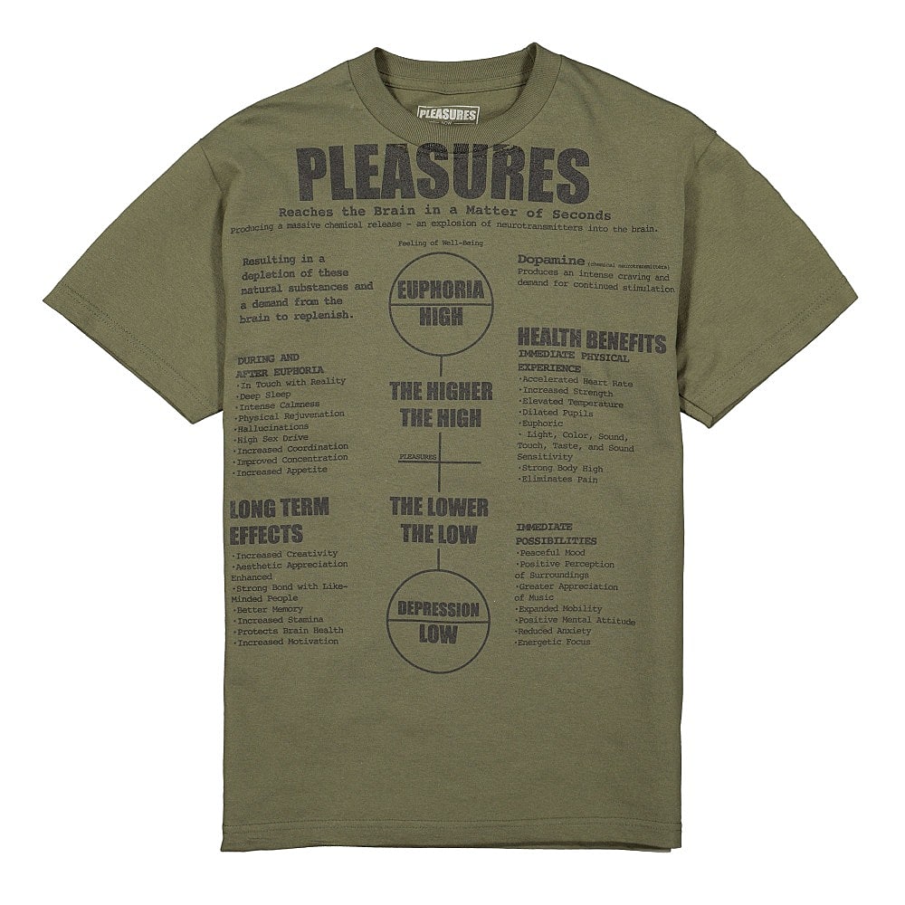 Pleasures Higher T- Shirt Olive Shirts P20SP025 | Overkill