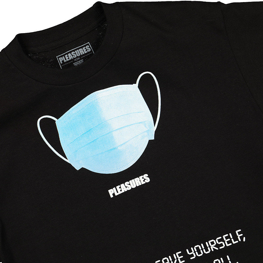 Pleasures Save Yourself T-Shirt Black T-Shirts Close-up | Overkill