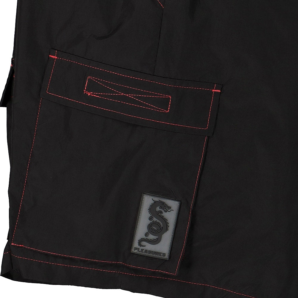 Pleasures Static Nylon Cargo Shorts Black Shorts Detailfoto | Overkill